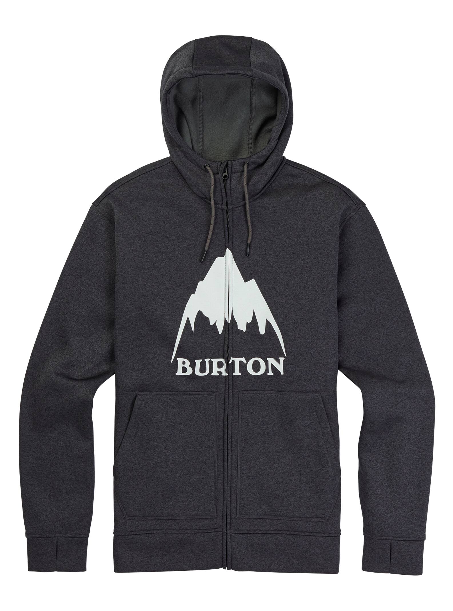 Burton – Sweat à capuche zippé Oak homme, True Black Heather, L