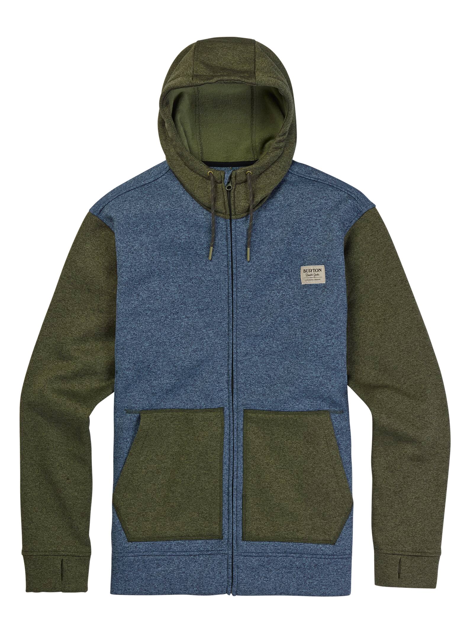 Burton – Sweat à capuche zippé Oak homme, Winter Sky Heather / Forest Night Heather, L