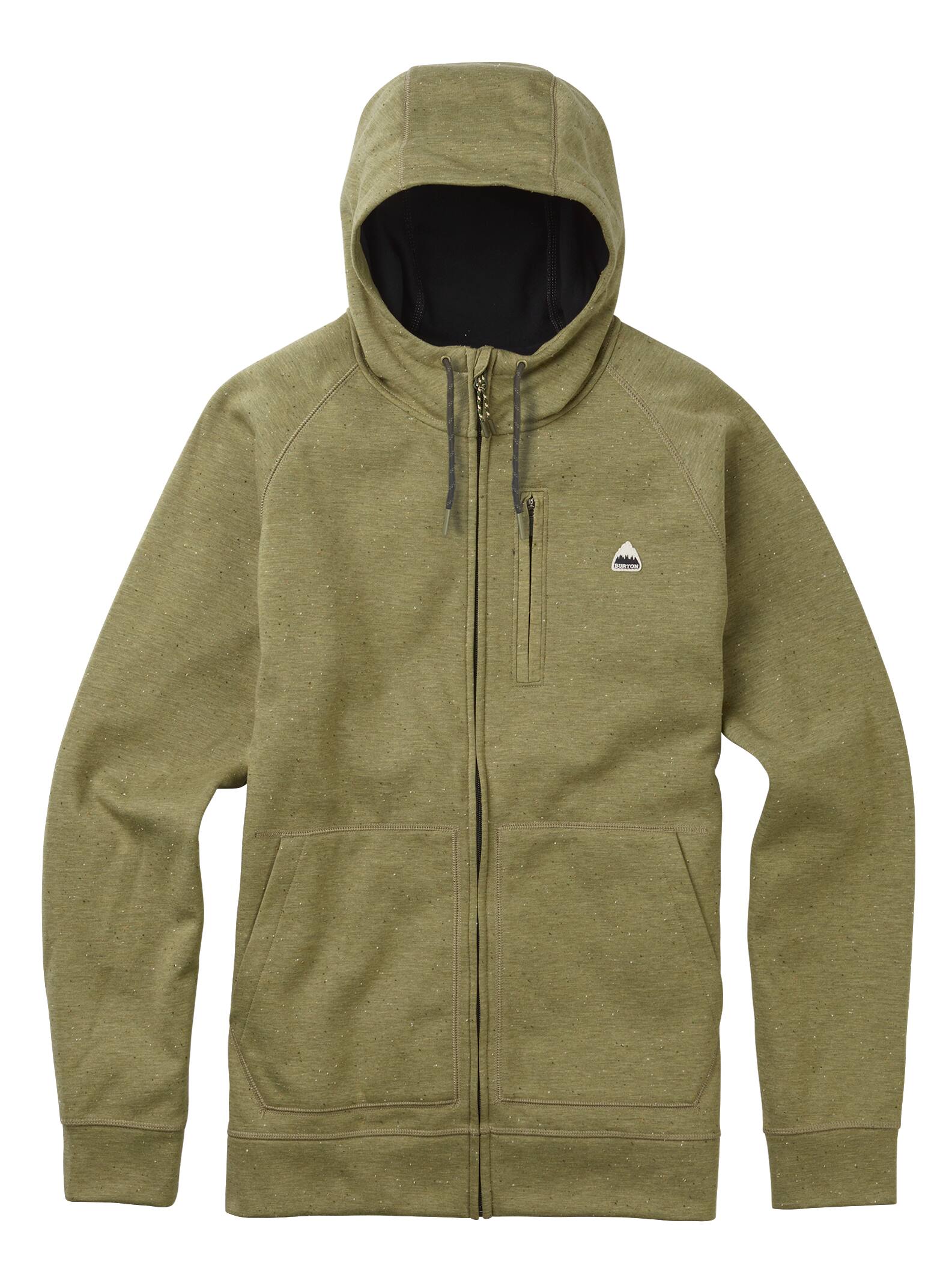 Burton - Sweat à capuche zippé à coutures collées Crown homme, Aloe Heather Fleck, M