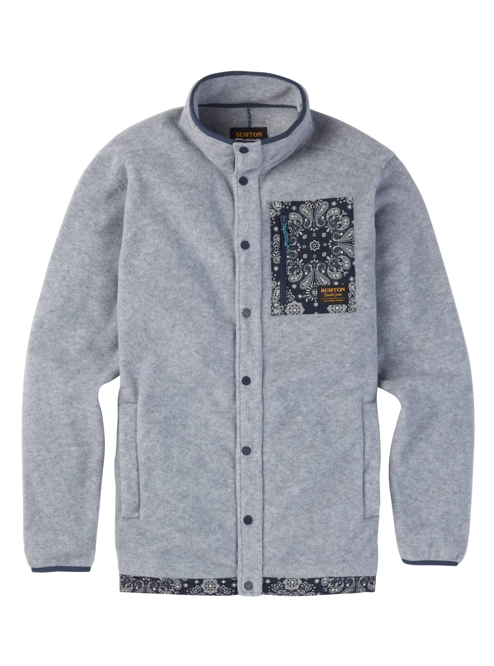Burton – Polaire à boutons pression Hearth homme, Gray Heather, L