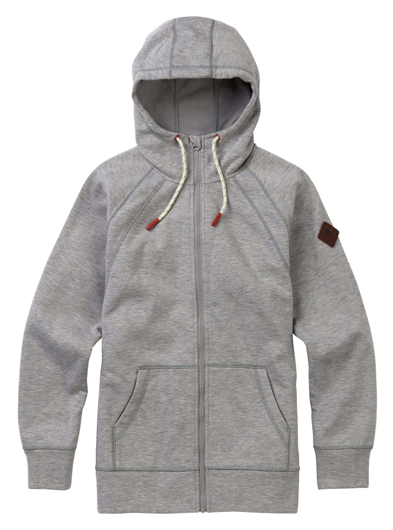 Burton - Sweat à capuche zippé à coutures collées Crown femme, Gray Heather Fleck, L