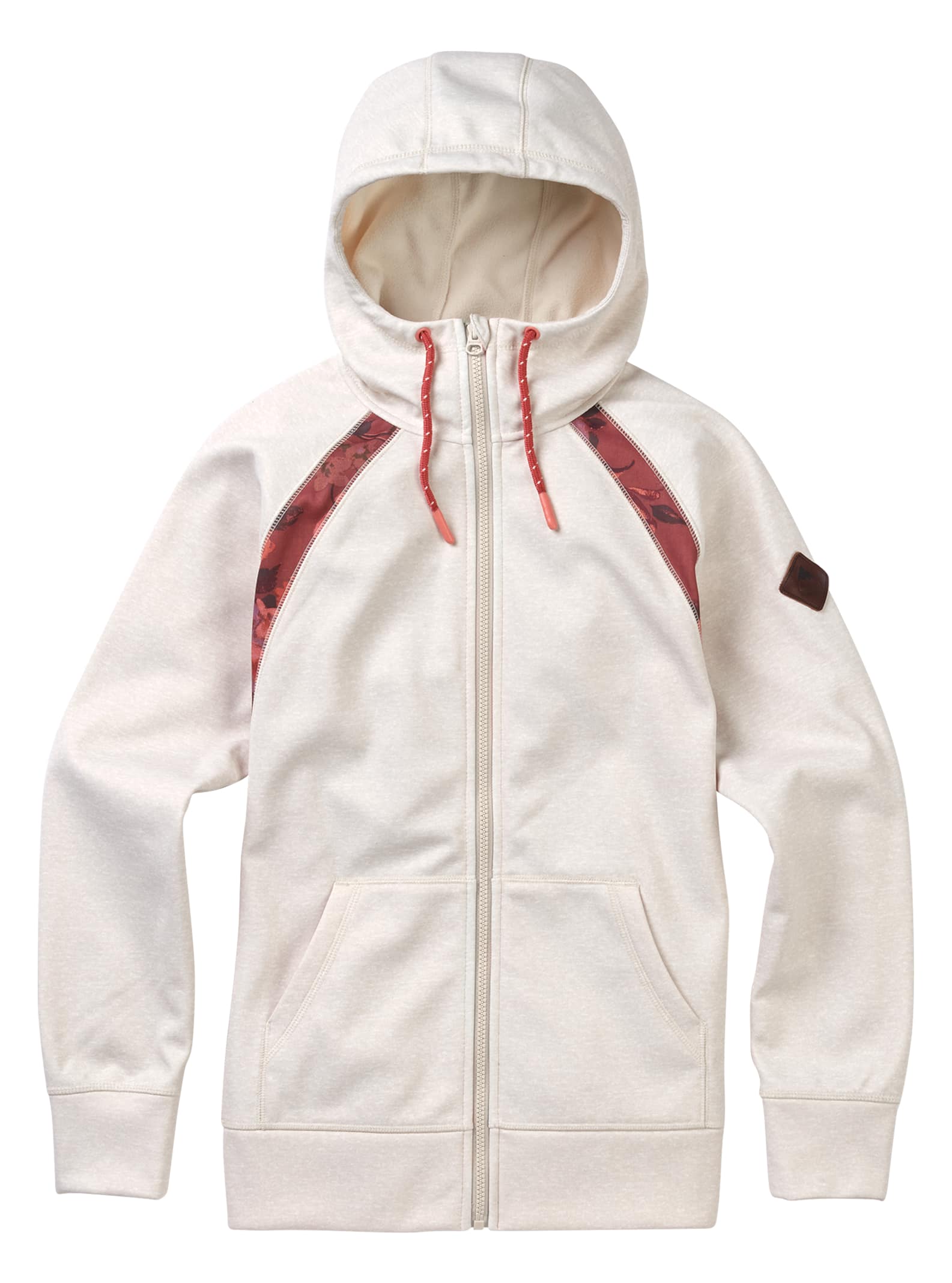 Burton - Sweat à capuche zippé à coutures collées Crown femme, Canvas Heather / Marsala Wildflowers,