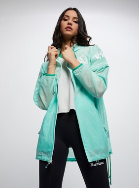 Women's Married to the Mob x Burton Hazlett Packable Parka Jacket shown in Charm Green Technicolor (Color Changing)