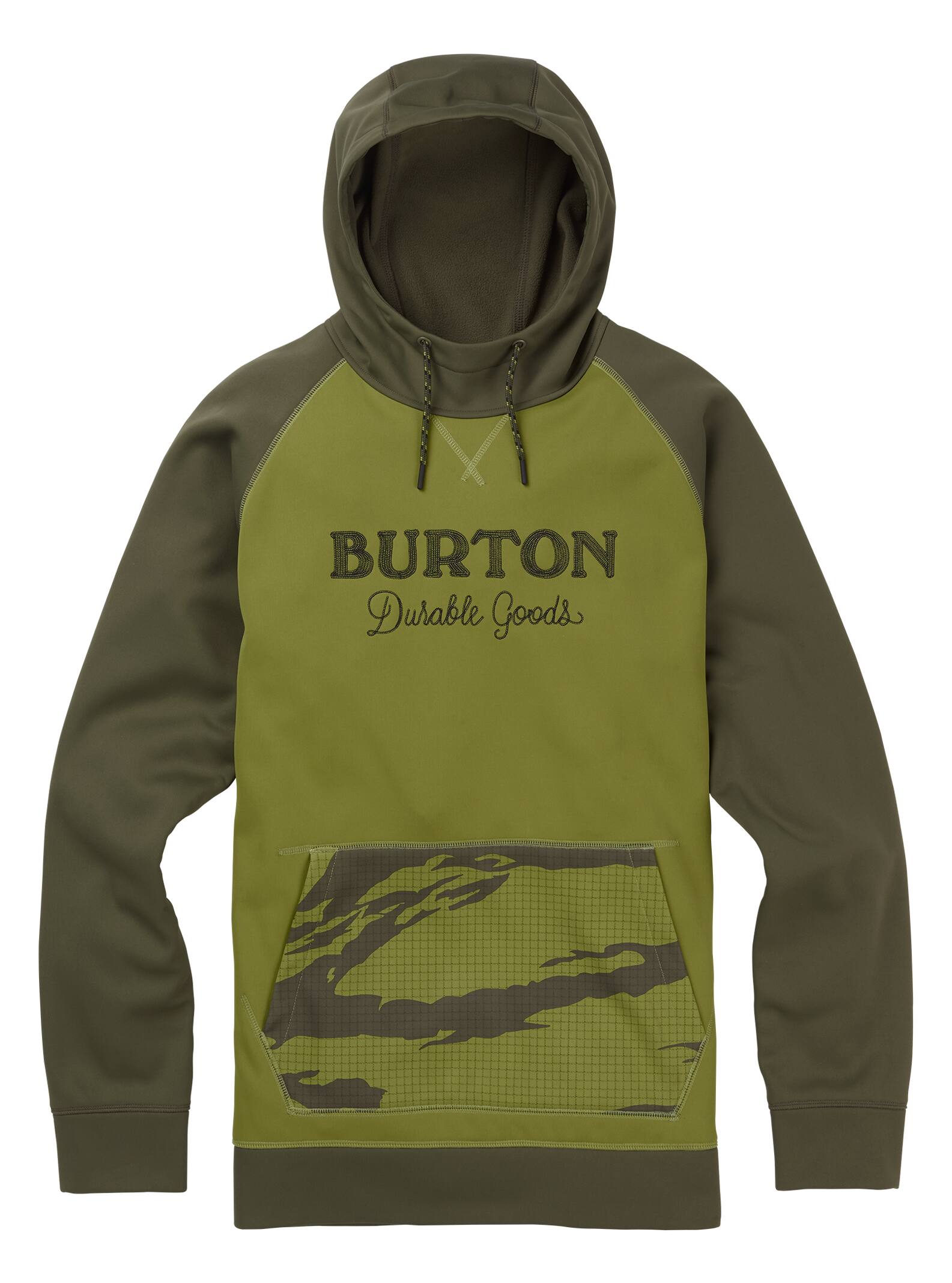 Burton - Sweat à capuche et coutures collées Crown homme, Woodbine / Keef / Keef Tiger Ripstop, S