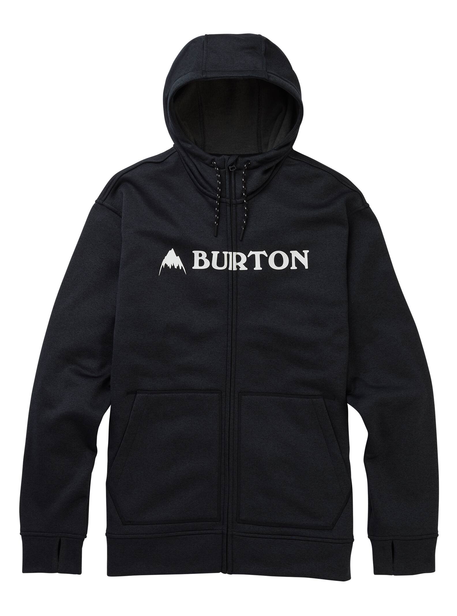 Burton – Sweat à capuche zippé Oak homme, True Black Heather, S