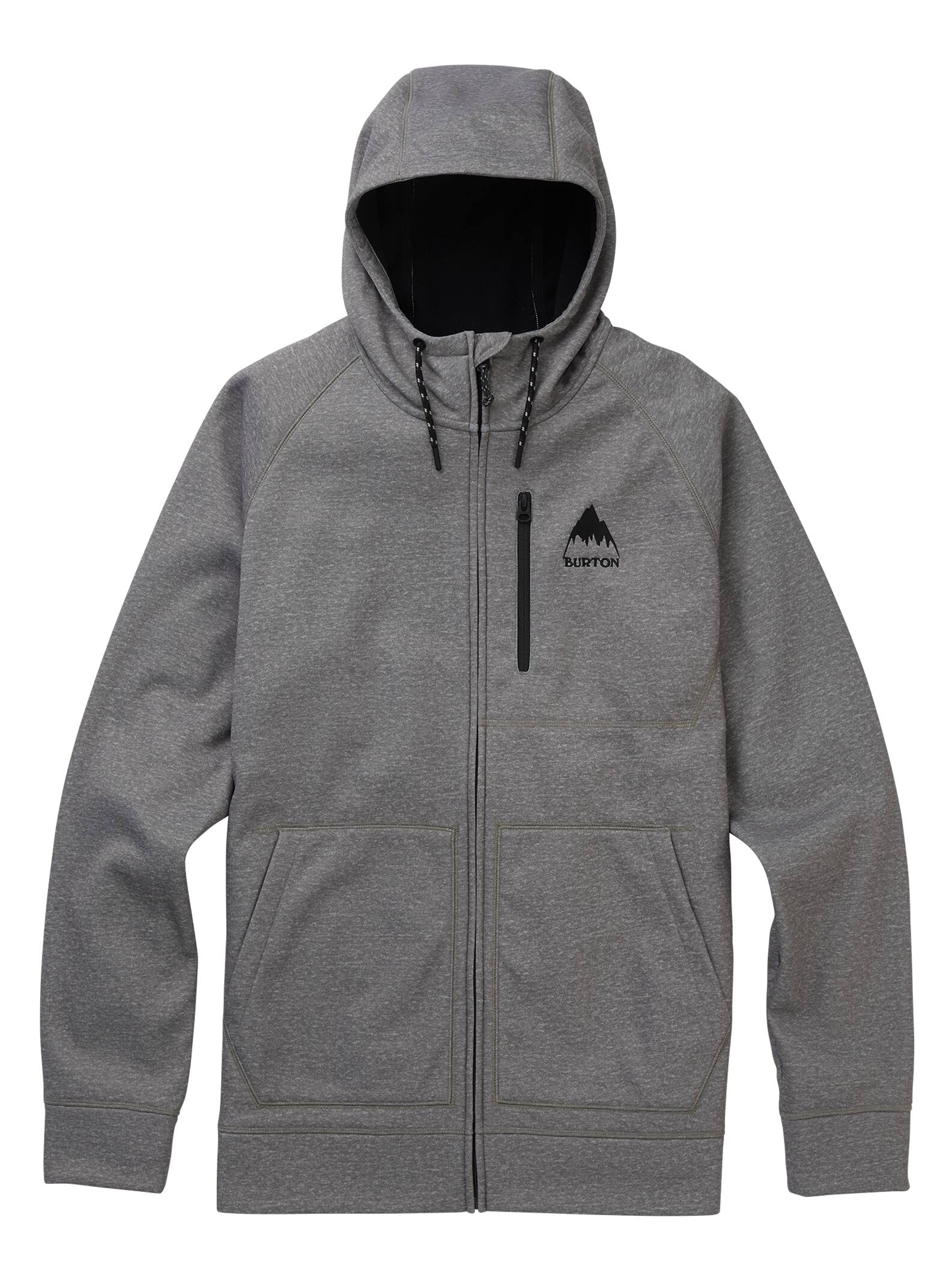 Burton - Sweat à capuche zippé à coutures collées Crown homme, Gray Heather, S