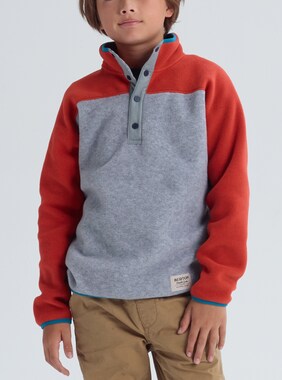 Kids' Burton Spark Anorak Fleece shown in Gray Heather / Bitters