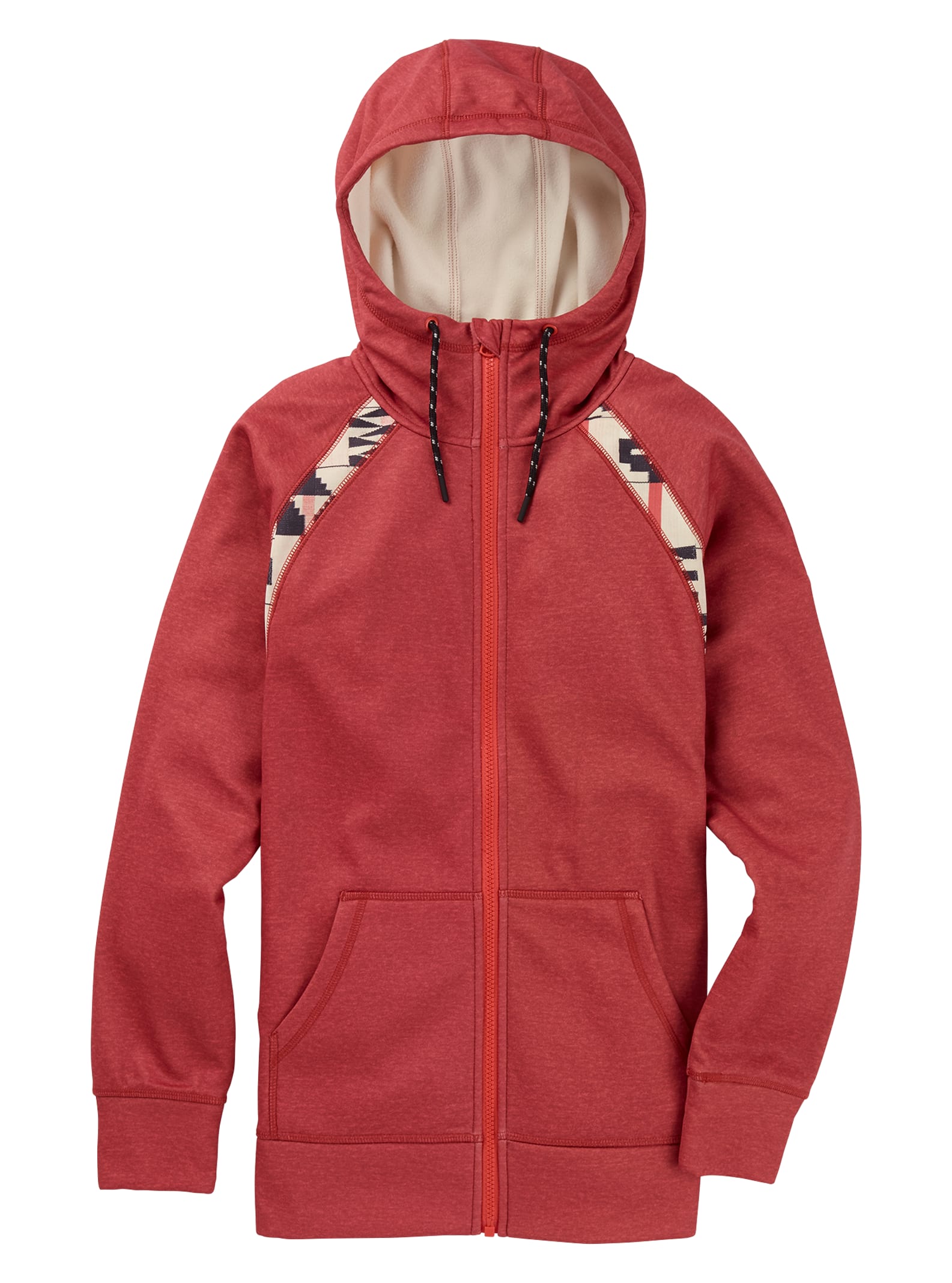 Burton - Sweat à capuche zippé à coutures collées Crown femme, Burnt Sienna Heather / Burnt Sienna B