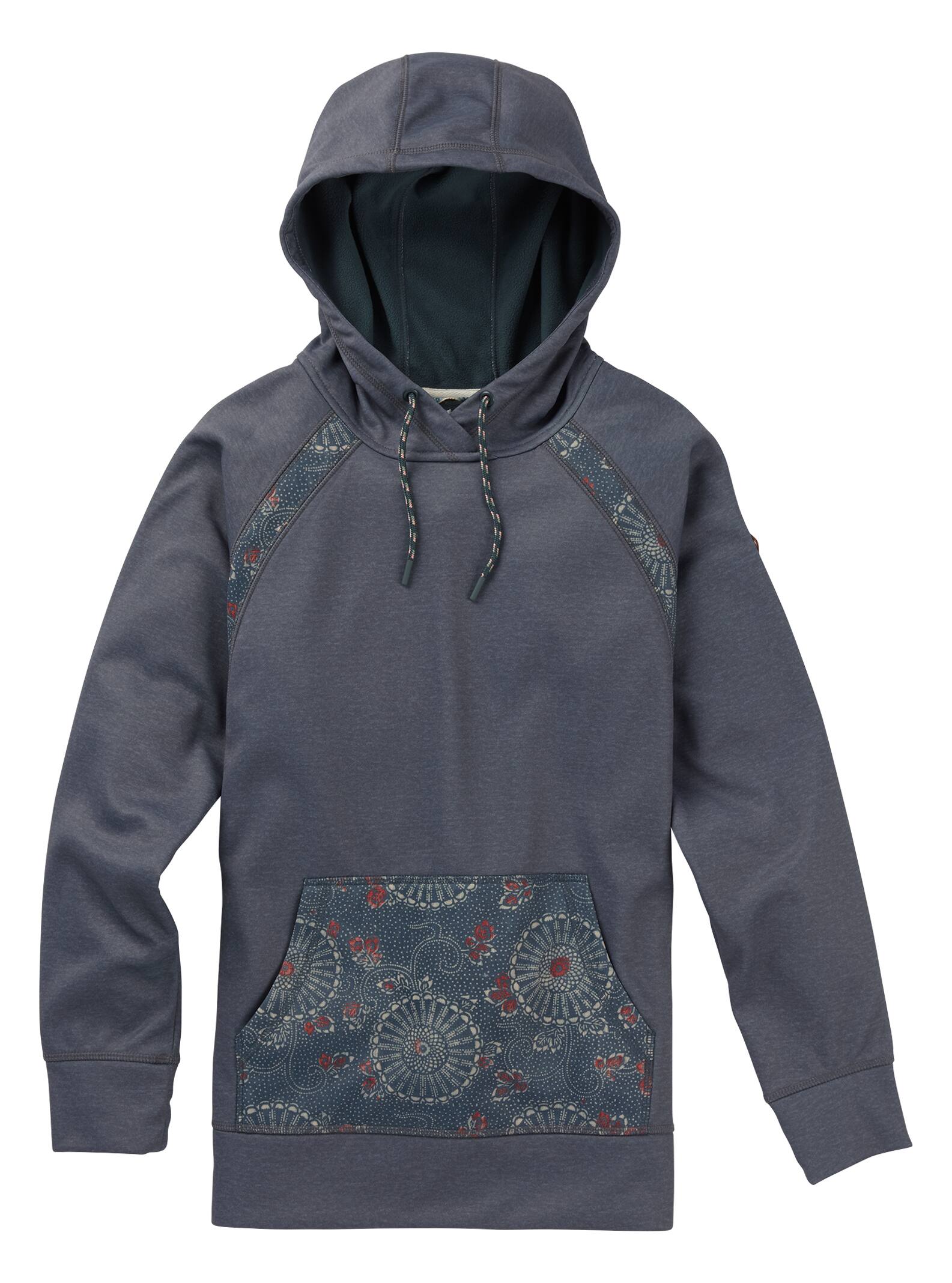 Burton - Sweat à capuche et coutures collées Crown femme, Dark Slate Heather / Domo Print, L