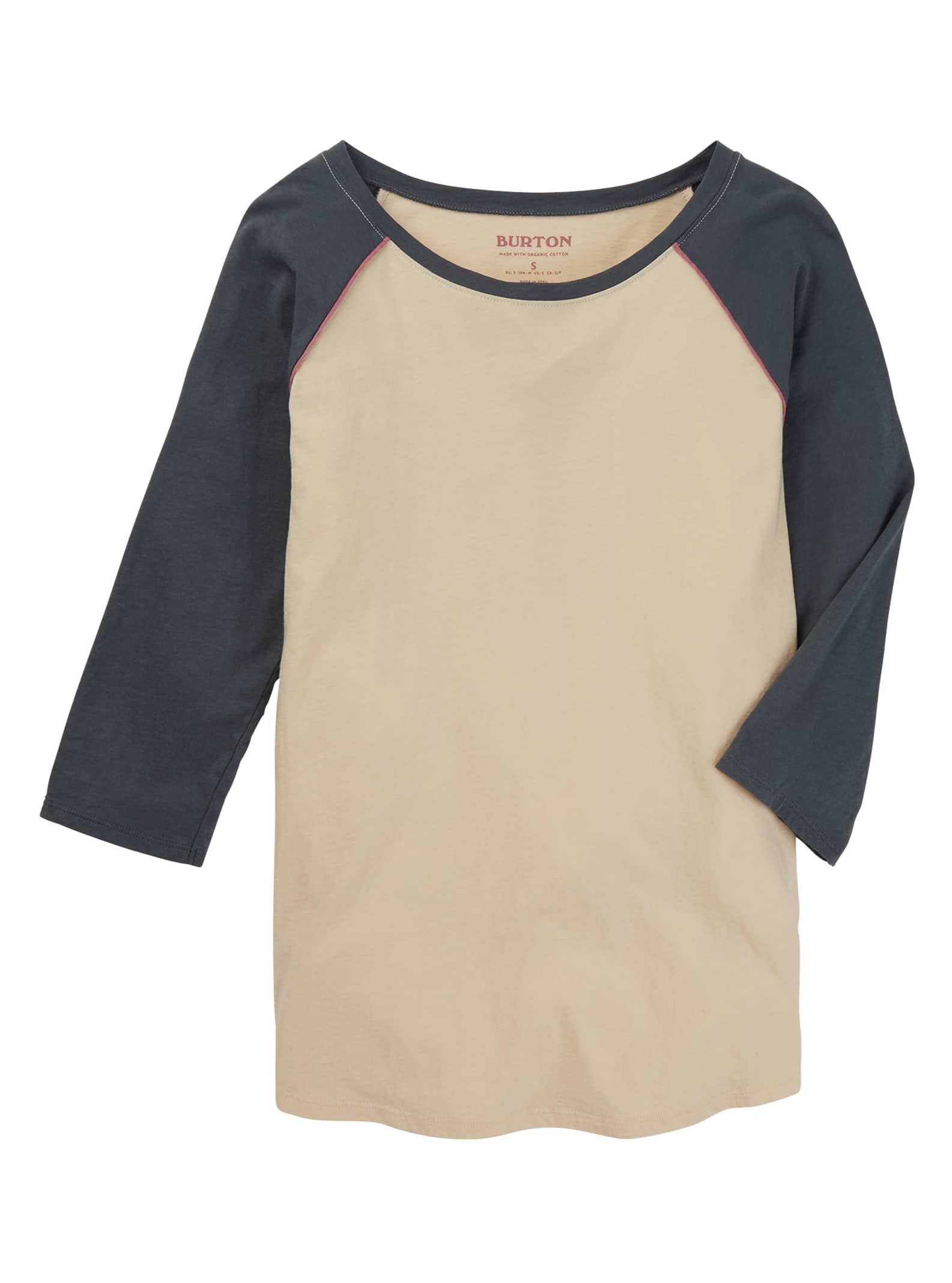 Burton - T-shirt à manches raglan Caratunk femme, Cr?me Br?l?e / Dark Slate, XL