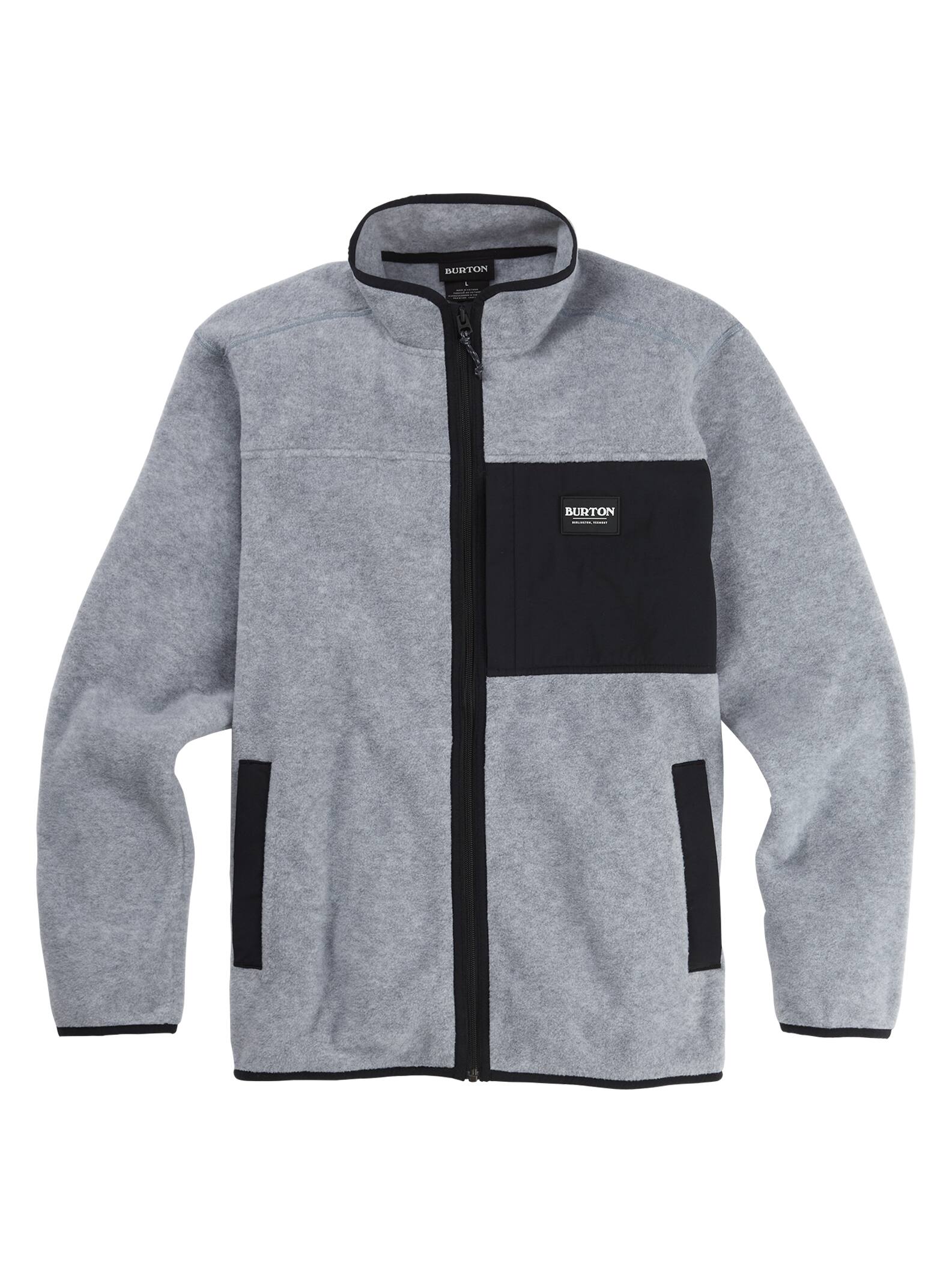 Burton - Polaire zippée Hearth homme, Gray Heather / True Black, L