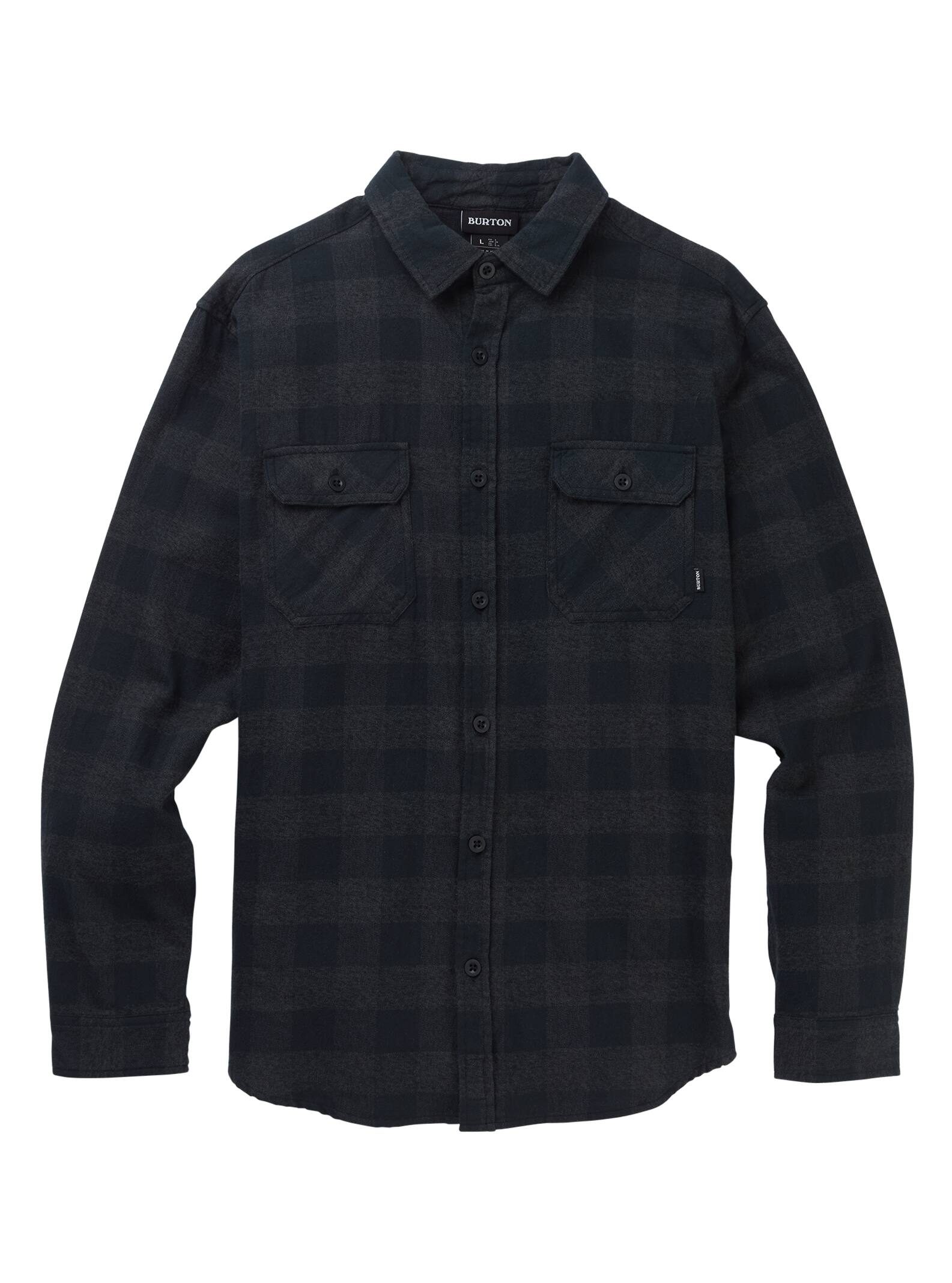 Burton Men's Brighton Flannel, True Black Heather Buffalo Plaid, M