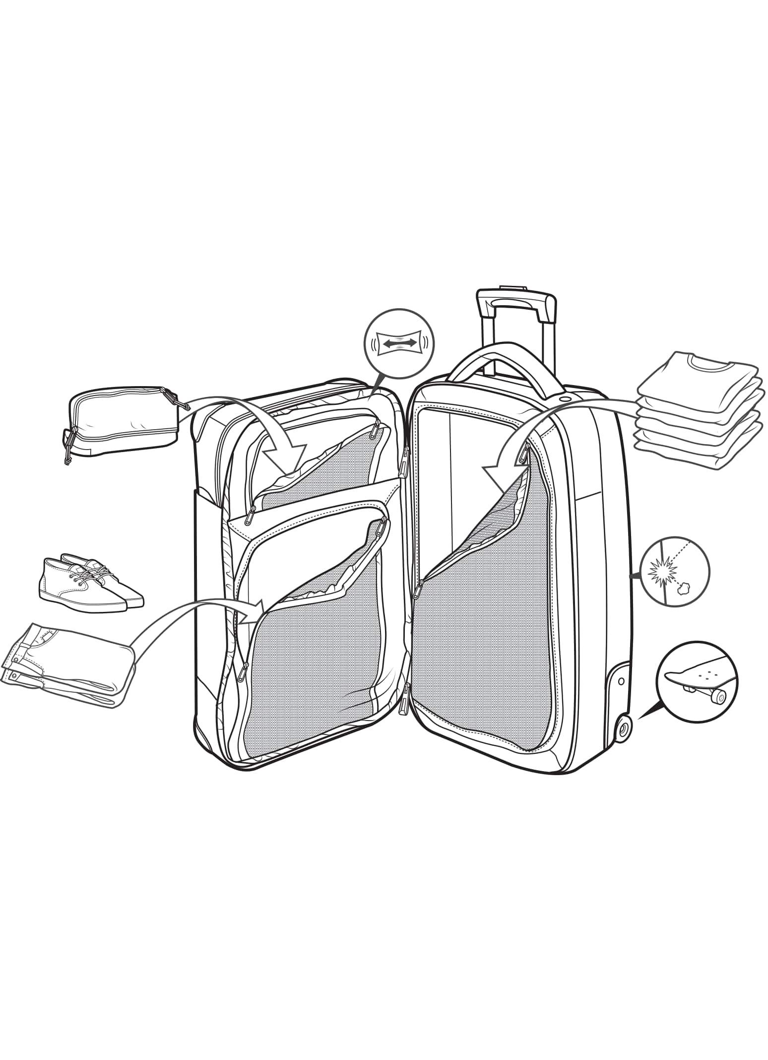 Burton Wheelie Flight Deck 38L Travel Bag | Burton.com Spring 2021 US