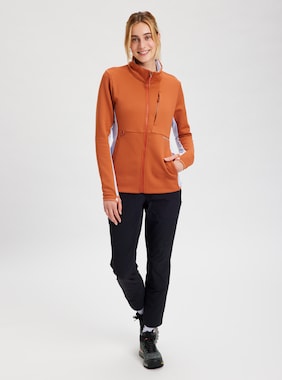 Women's Burton Multipath Full-Zip Fleece shown in Baked Clay / Opal