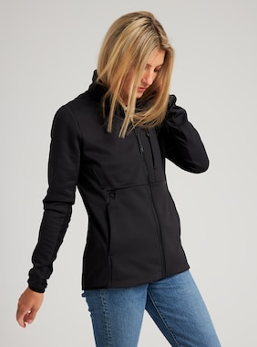 Women's Burton Multipath Full-Zip Fleece shown in True Black