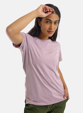 Women's Burton Multipath Essential Tech Short Sleeve T-Shirt shown in Elderberry Heather
