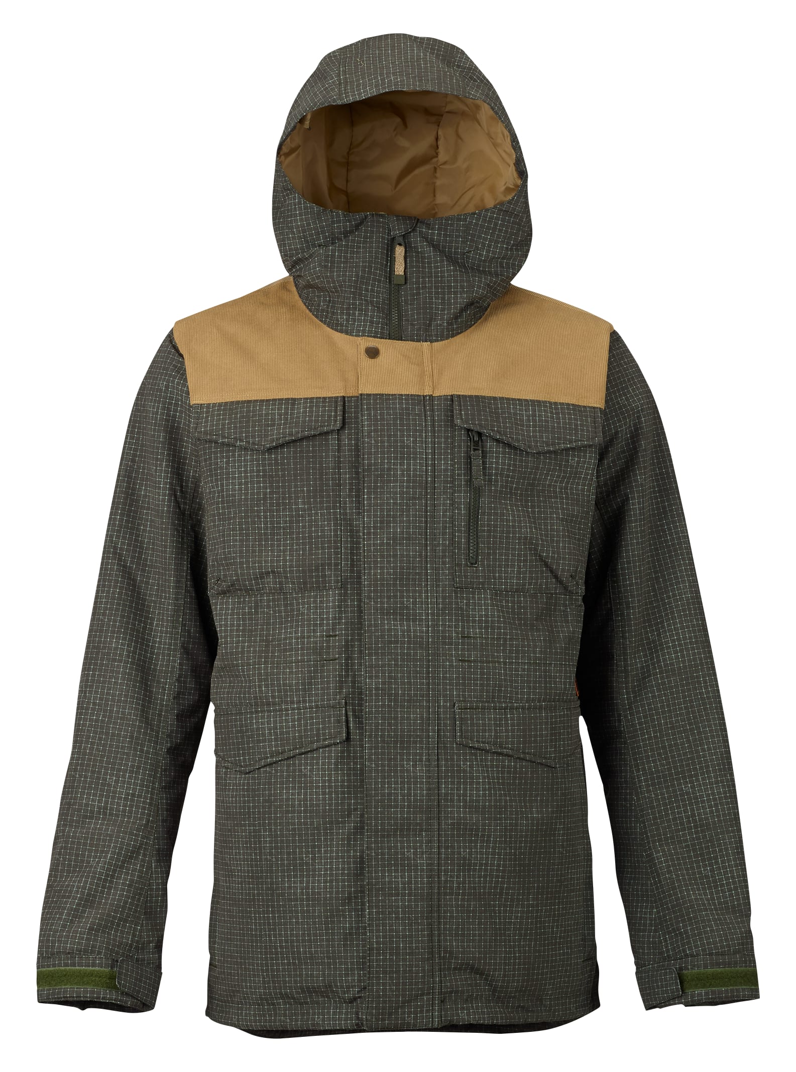 Burton - Veste Covert homme, Forest Night Ripstop Texture / Kelp Cord, L