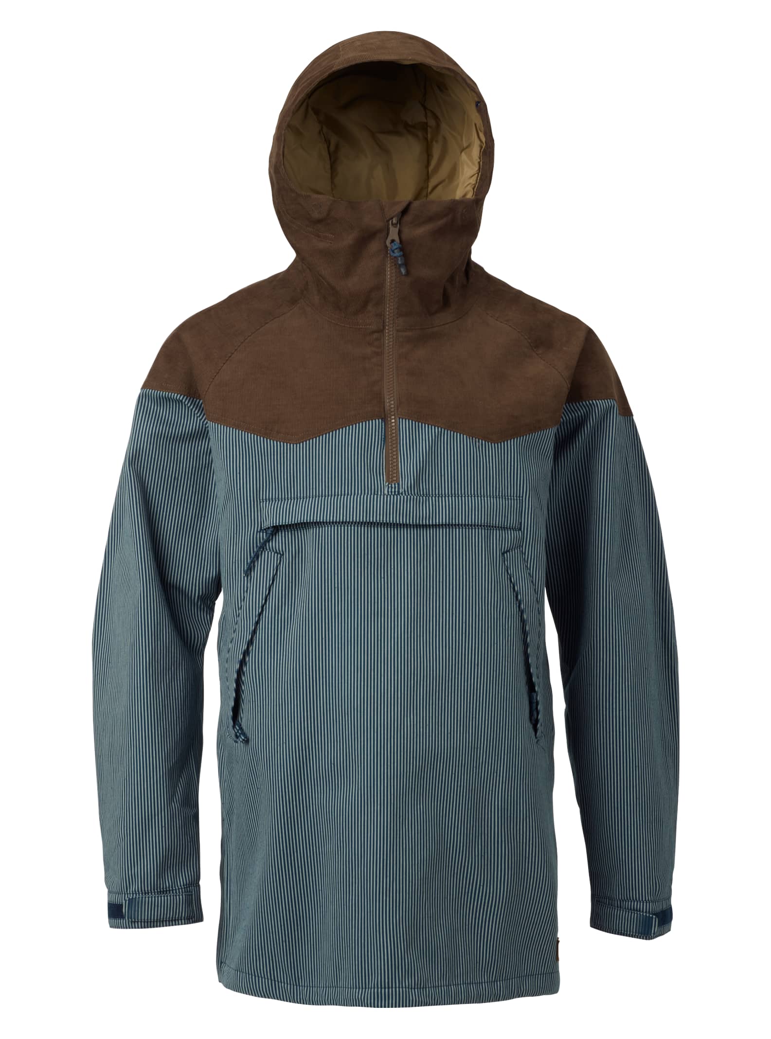 Burton - Anorak Hightrack homme, Chestnut Corduroy / Railroad Stripe, L