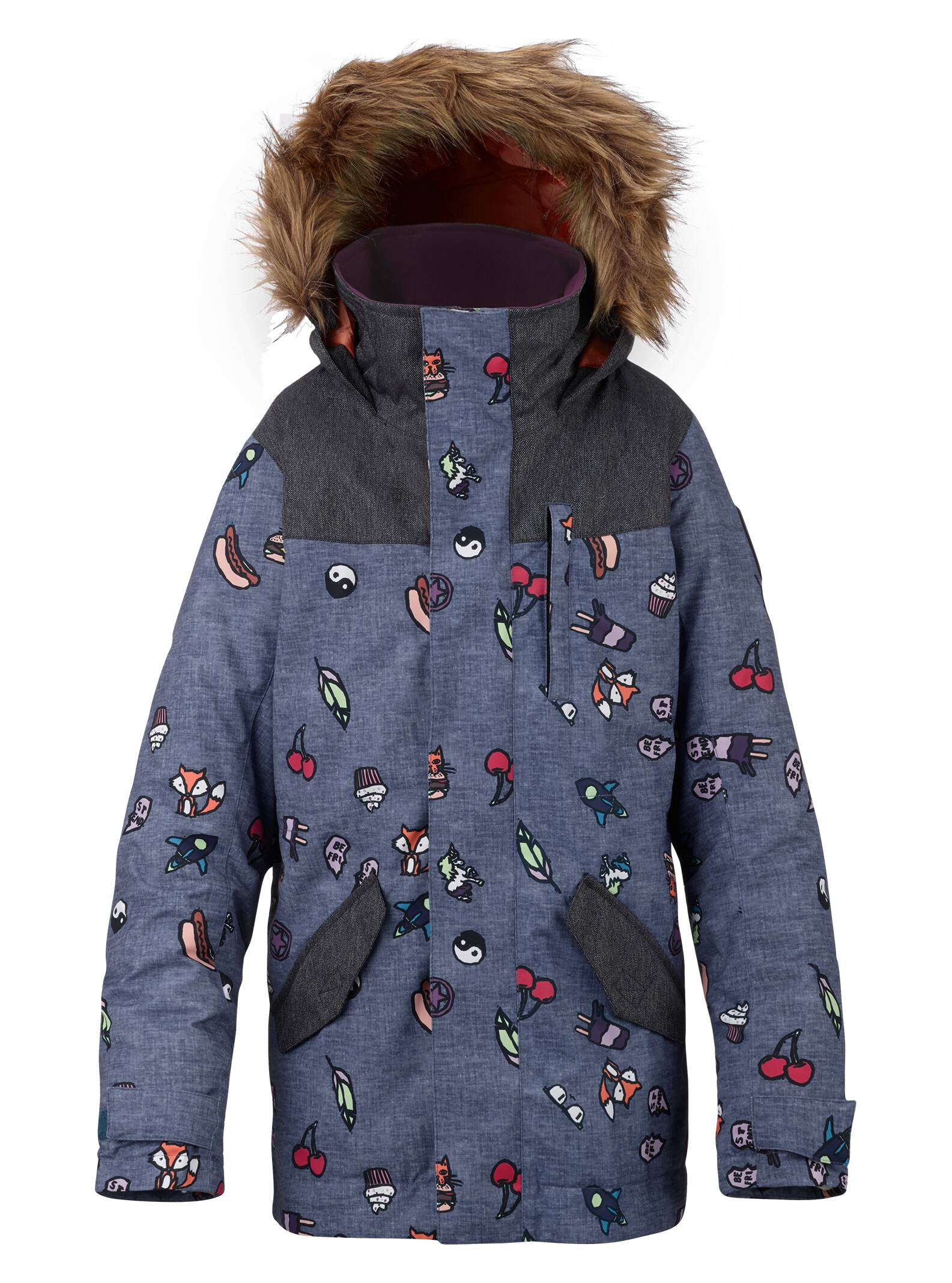 Burton - Parka Aubrey fille, Burger Cat / Denim, XS