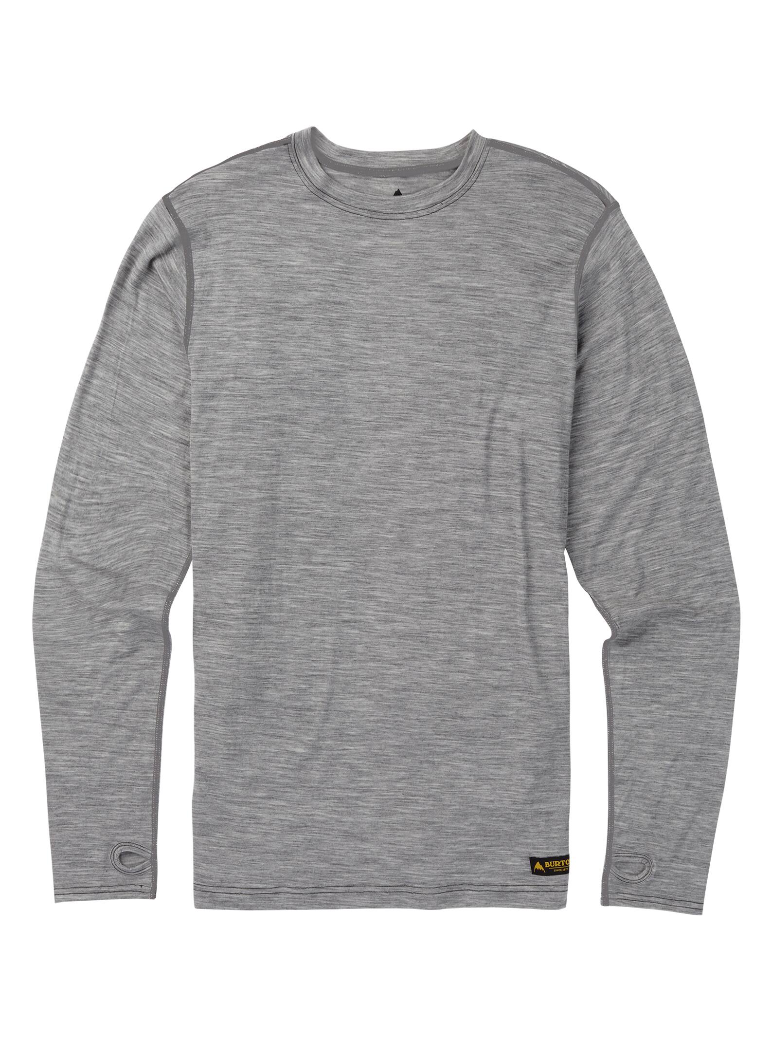 Burton - Ras du cou de sous-vêtement intermédiaire en laine mérinos homme, Monument Heather, XL