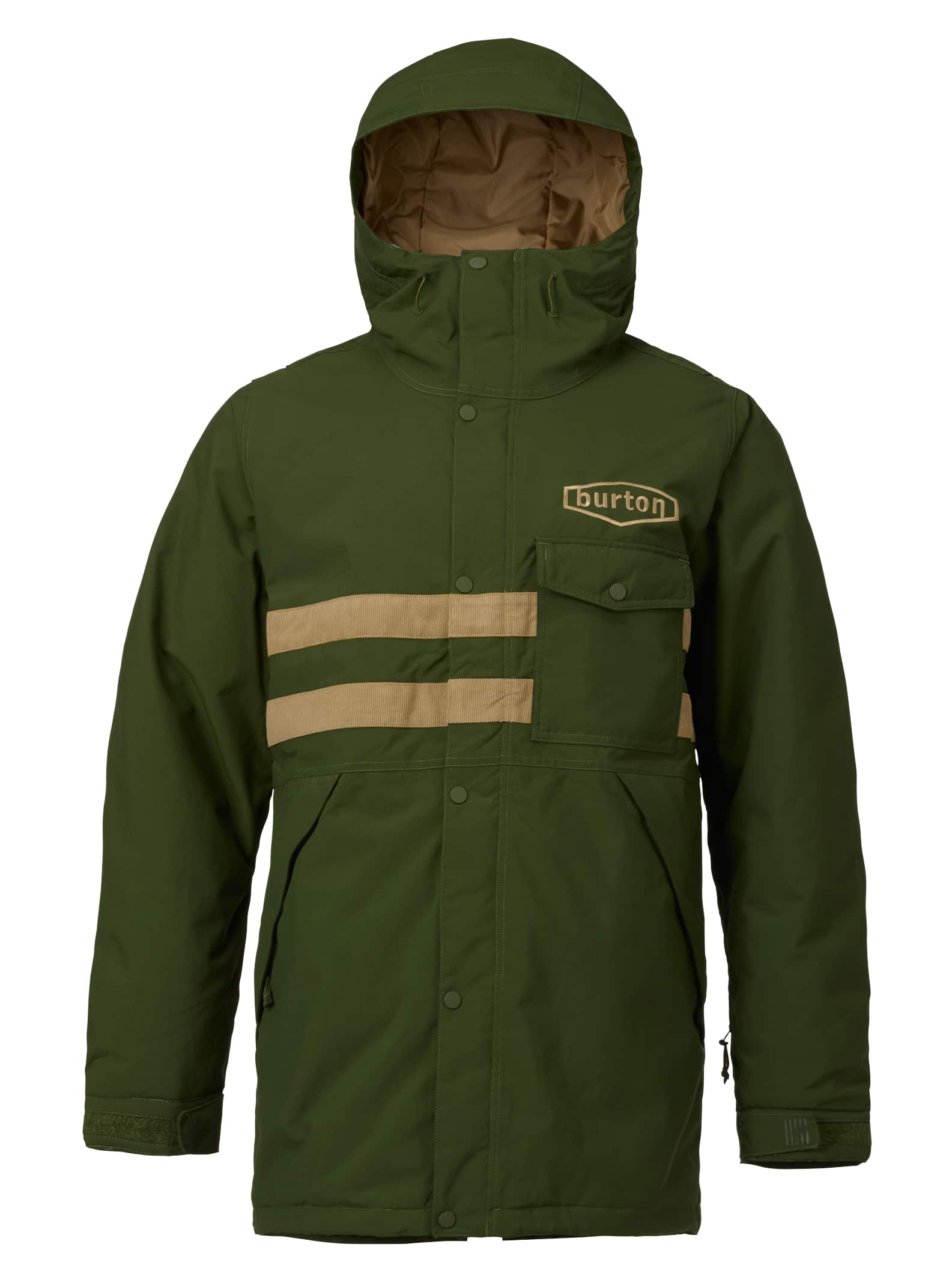 Burton - Parka Hoosick homme, Rifle Green / Kelp Corduroy, L