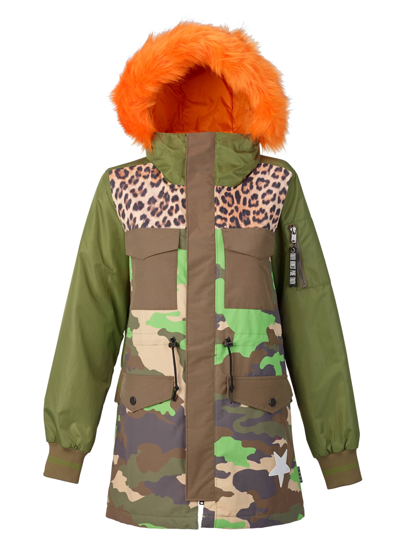 Burton L.A.M.B. x - Parka Rareview femme, Woodland Camo / Olvine, L
