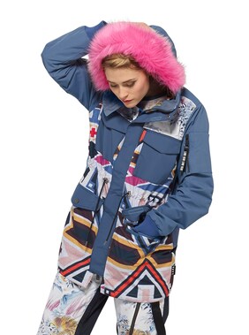 Women's L.A.M.B. x Burton Rareview Parka shown in Montezuma / Clean Slate