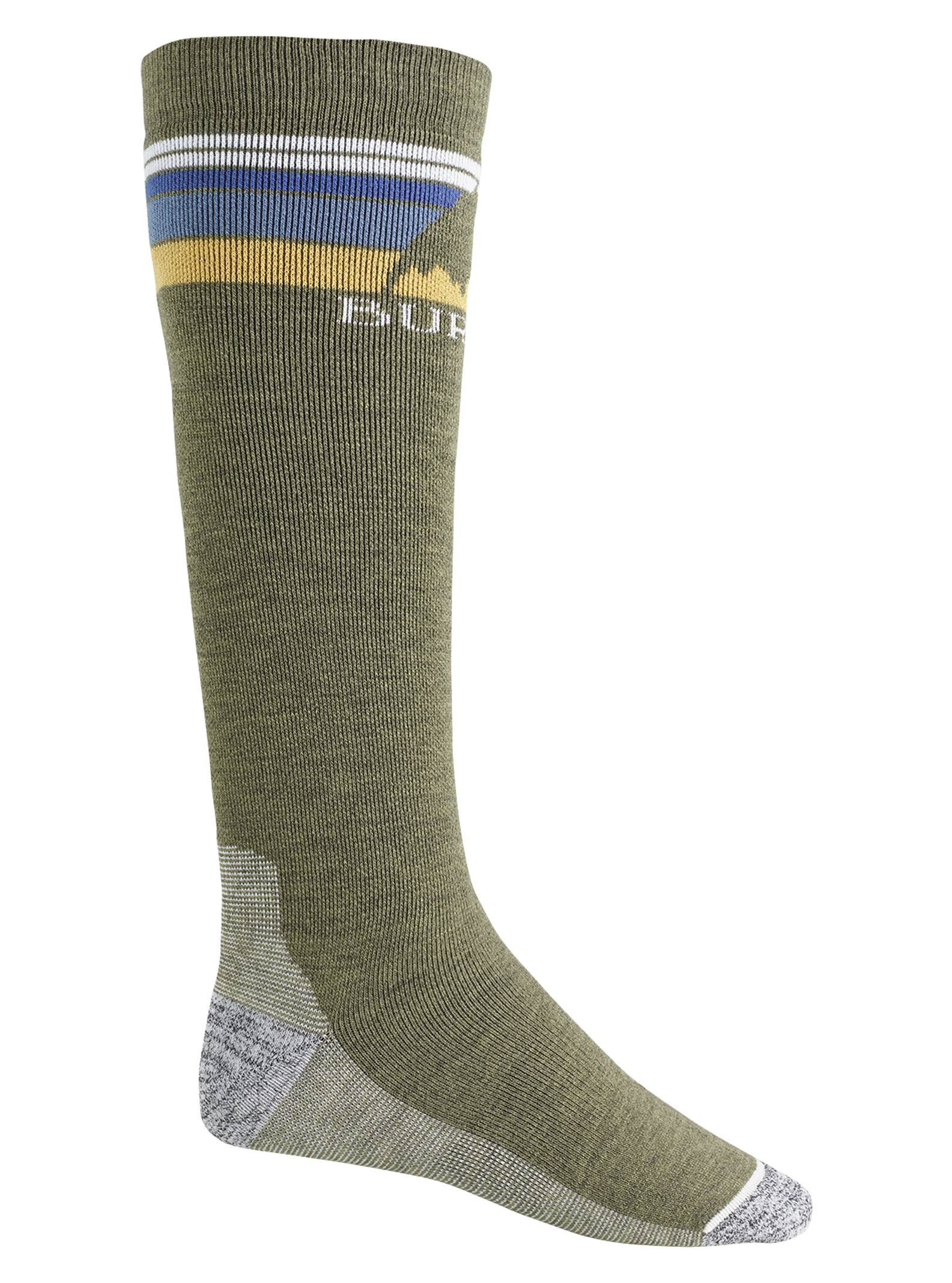 Burton - Chaussettes intermédiaires de snowboard Emblem homme, Olive Heather, L