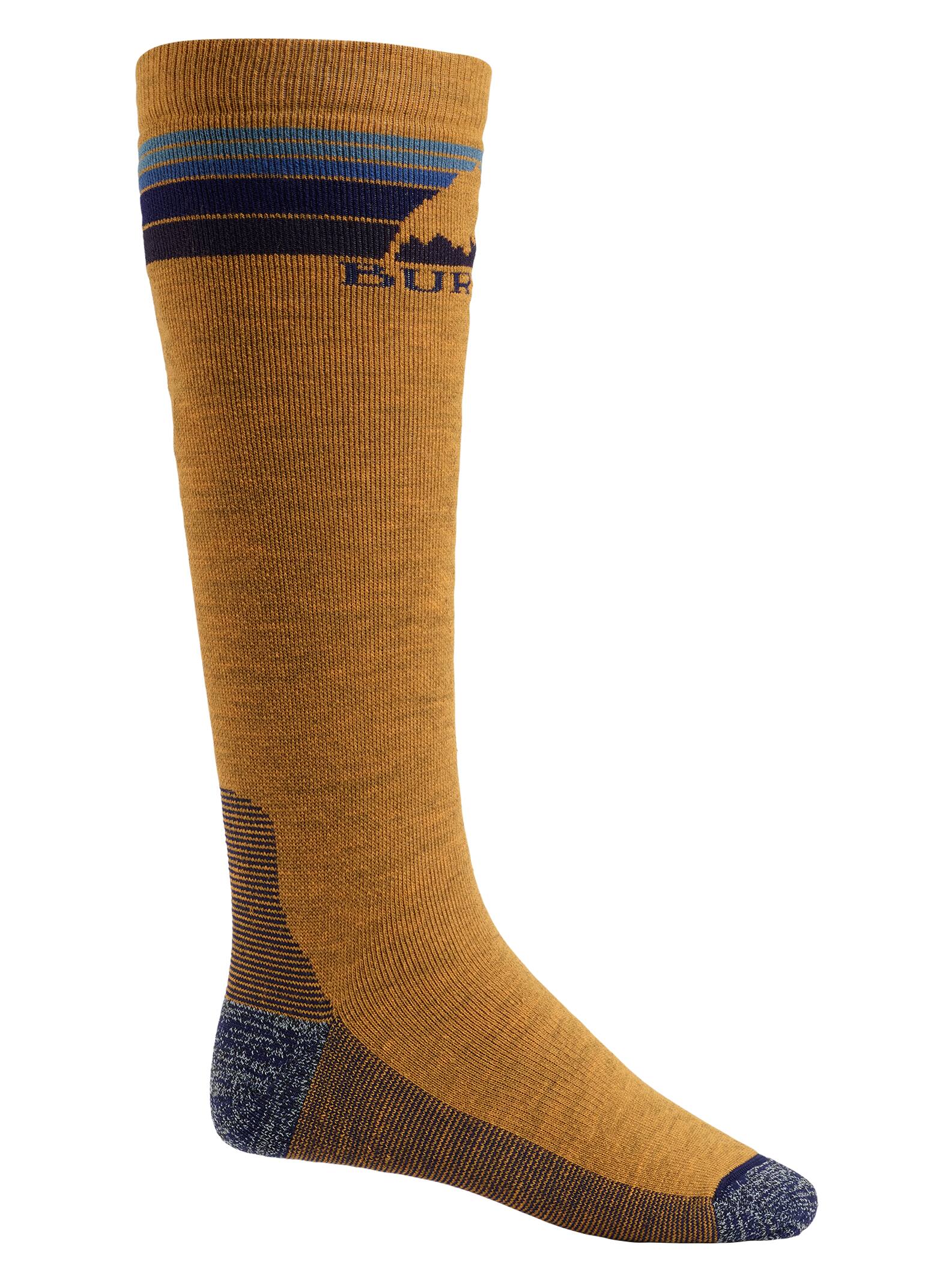 Burton - Chaussettes intermédiaires de snowboard Emblem homme, Golden Oak, L