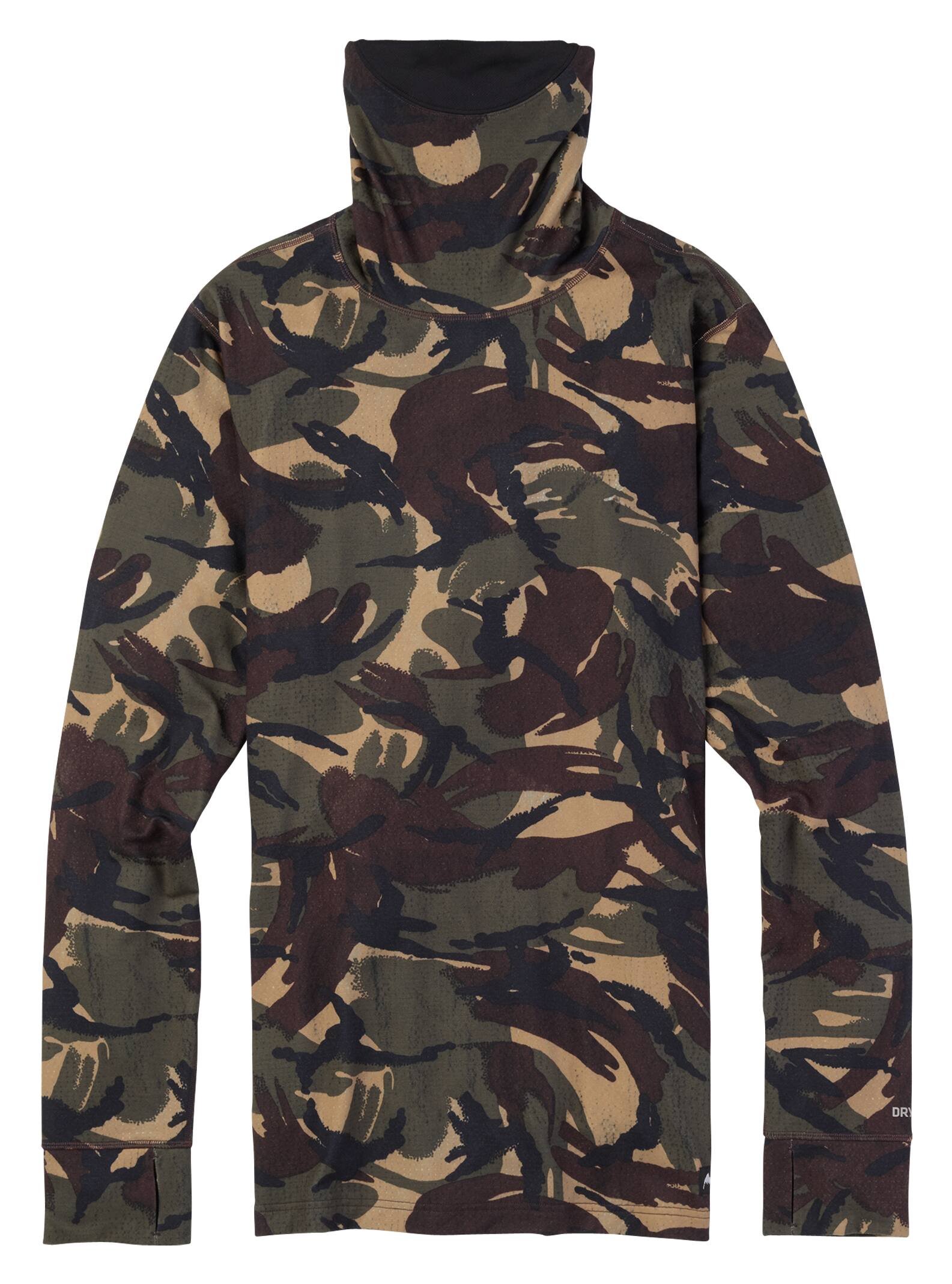 Burton - Haut à col montant sous-vêtement intermédiaire homme, Seersucker Camo, L