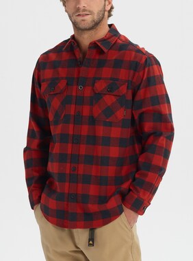 Men's Burton Brighton Flannel shown in Bitters Heather Buffalo Plaid