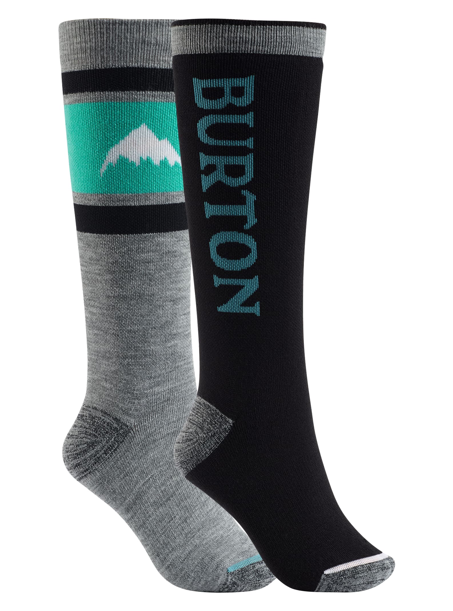 Burton - Lot de deux paires de chaussettes intermédiaires de snowboard Weekend femme, True Black, ML