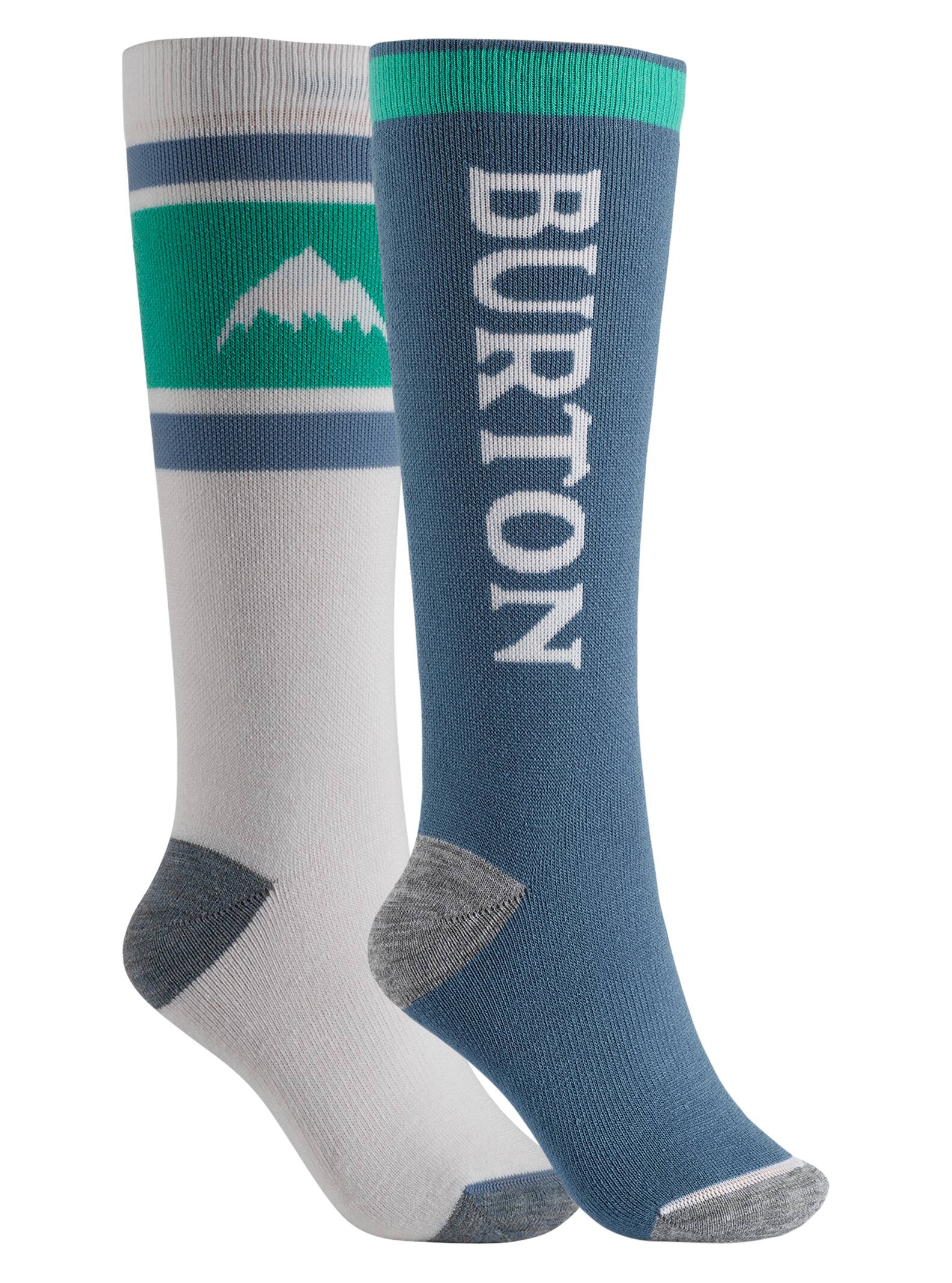 Burton - Lot de deux paires de chaussettes intermédiaires de snowboard Weekend femme, Stout White, M