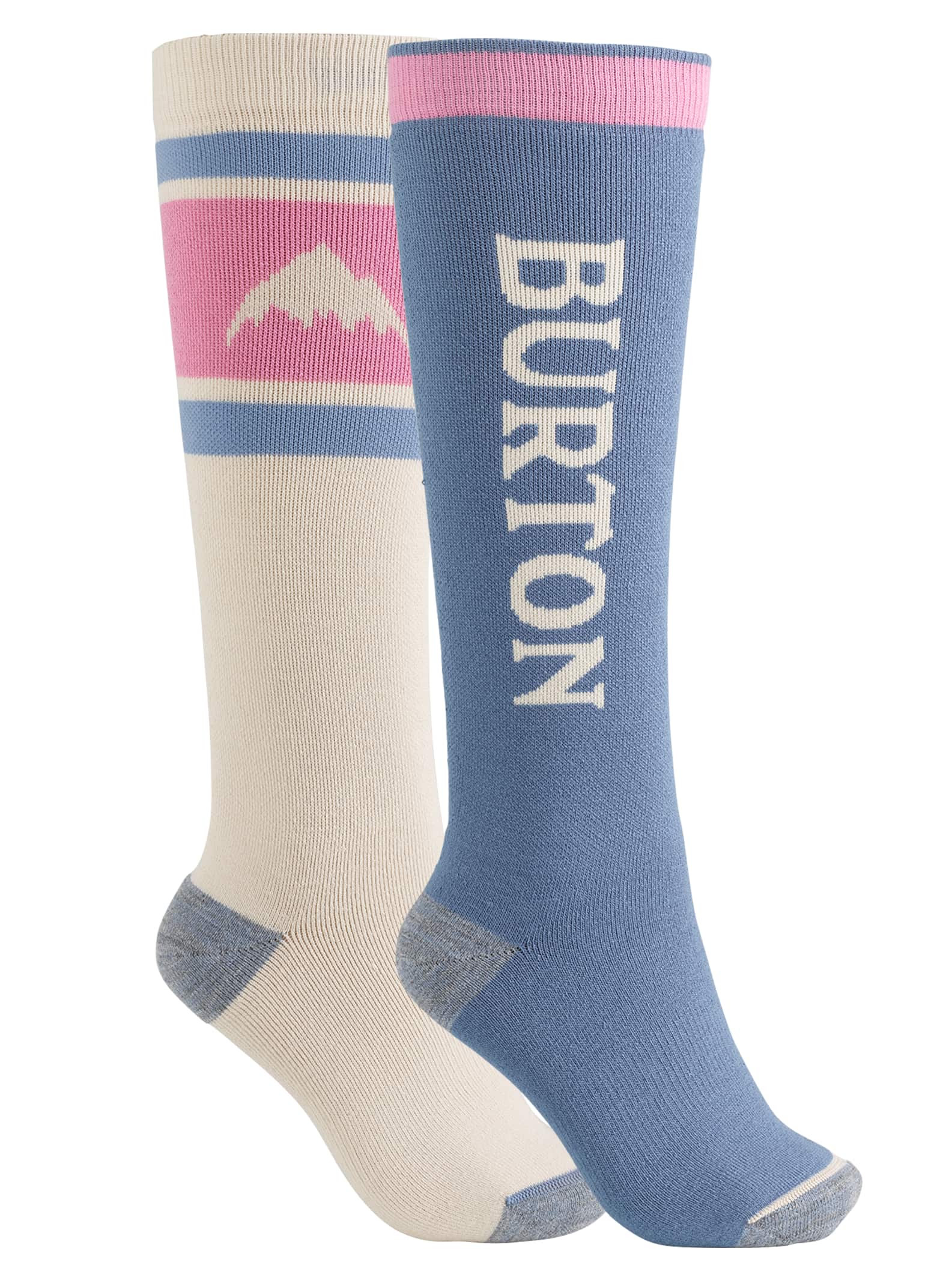 Burton - Lot de deux paires de chaussettes intermédiaires de snowboard Weekend femme, Pelican, ML