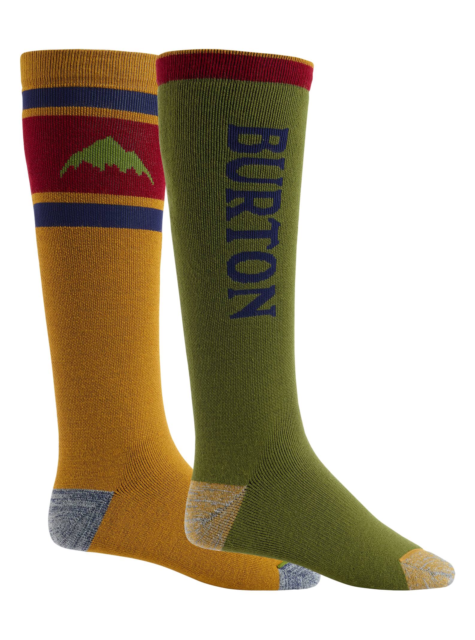 Burton  – Lot de 2 paires de chaussettes Weekend intermédiaires de snowboard homme, Golden Oak / Clo