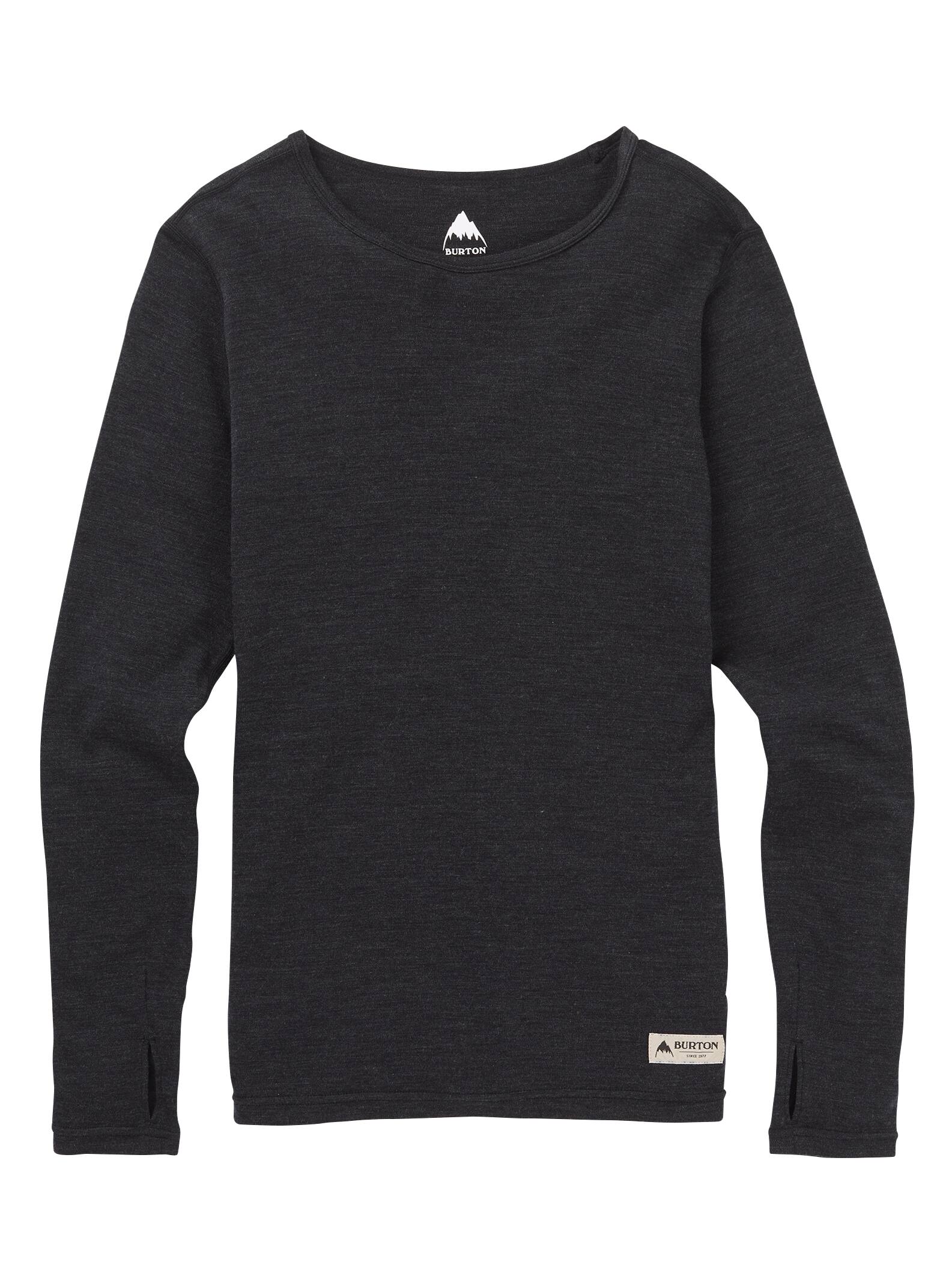 Burton - Haut de sous-vêtement intermédiaire à col ras du cou femme, True Black Heather, M