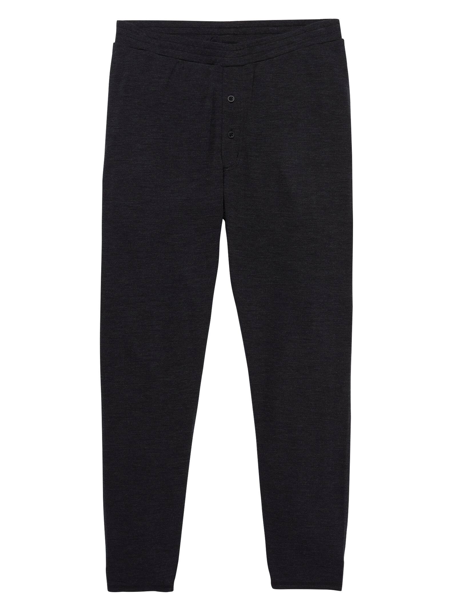 Burton - Pantalon de sous-vêtement intermédiaire en laine mérinos homme, True Black Heather, L