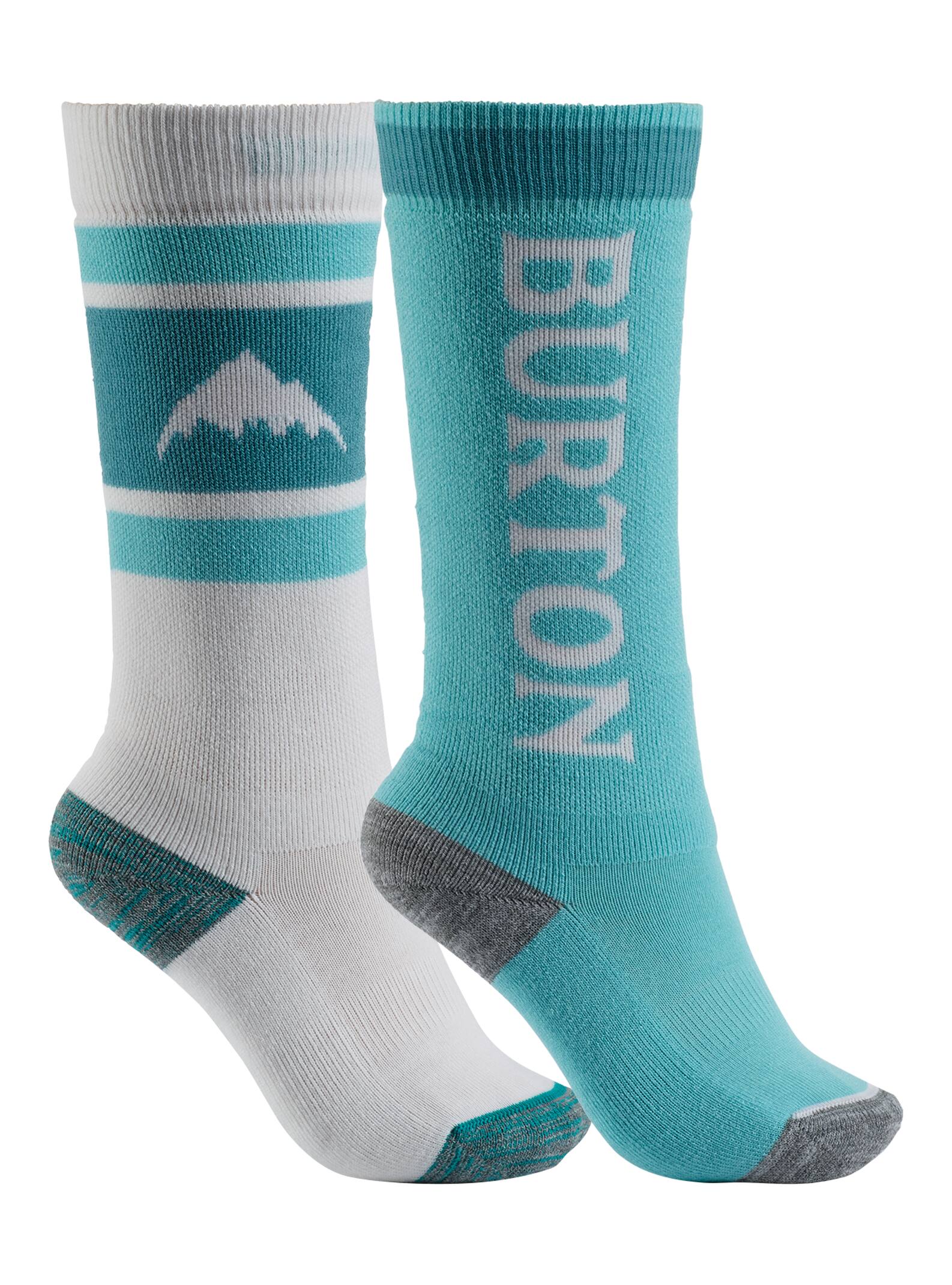 Burton - Lot de deux paires de chaussettes intermédiaires de snowboard Weekend enfant, Stout White,