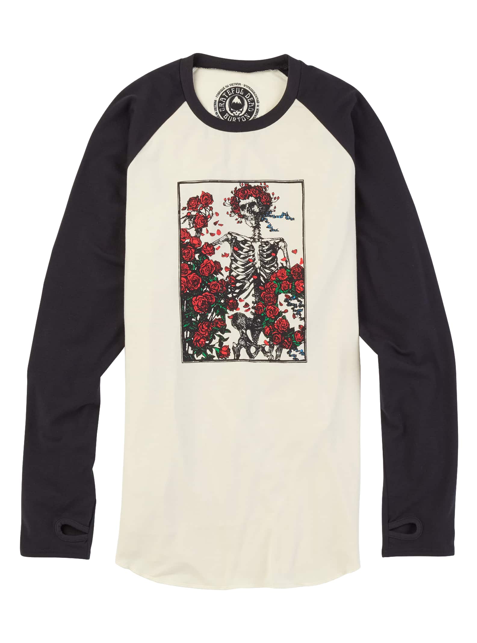 Burton Grateful Dead x - T-shirt Tech Roadie homme, Skull And Roses, L