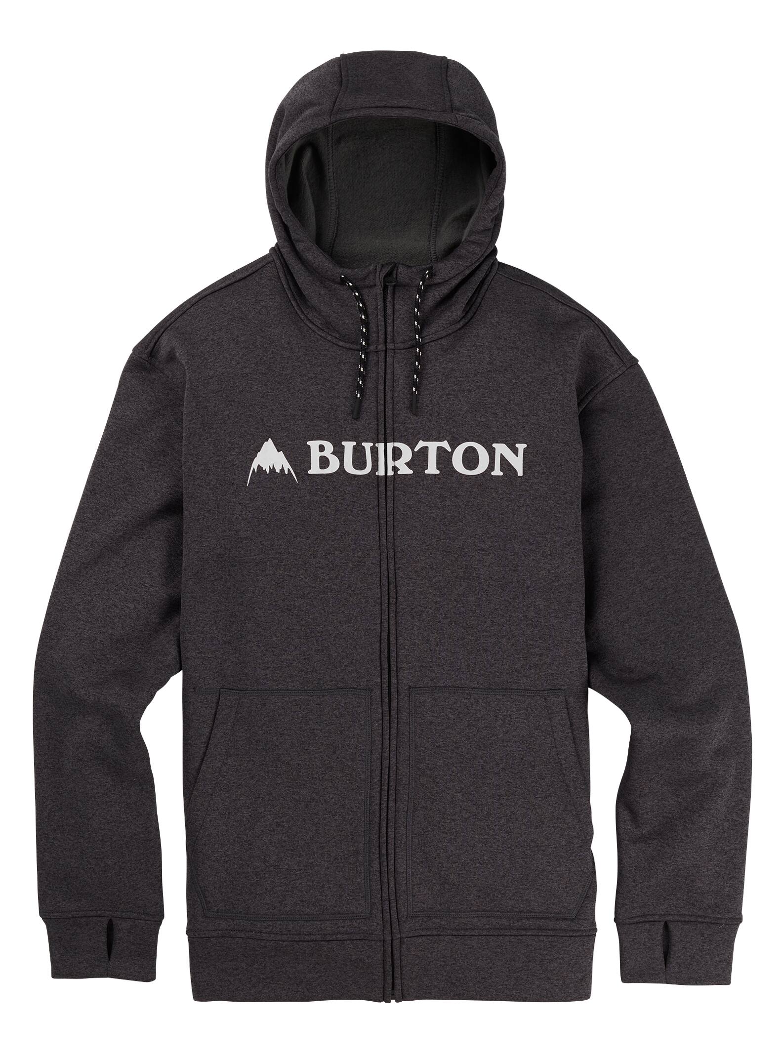 Burton – Sweat à capuche zippé Oak homme, True Black Heather, L