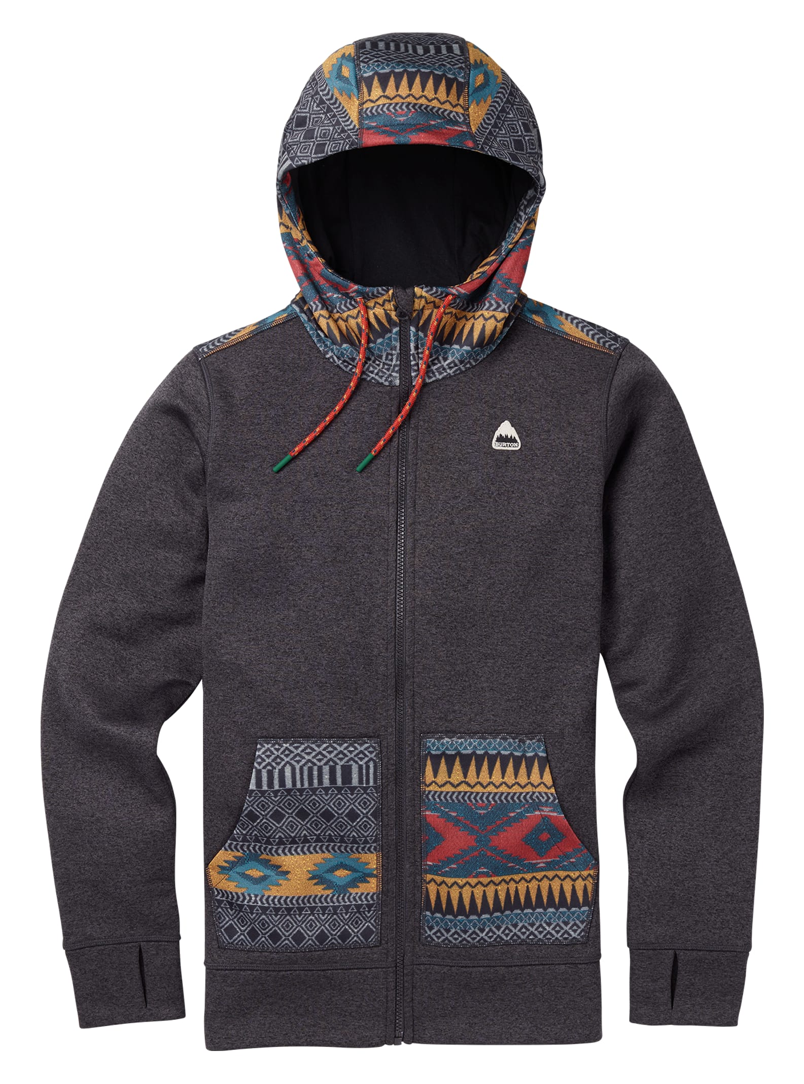 Burton - Sweat à capuche zippé Oak femme, True Black Heather / Tahoe Freya Weave, M