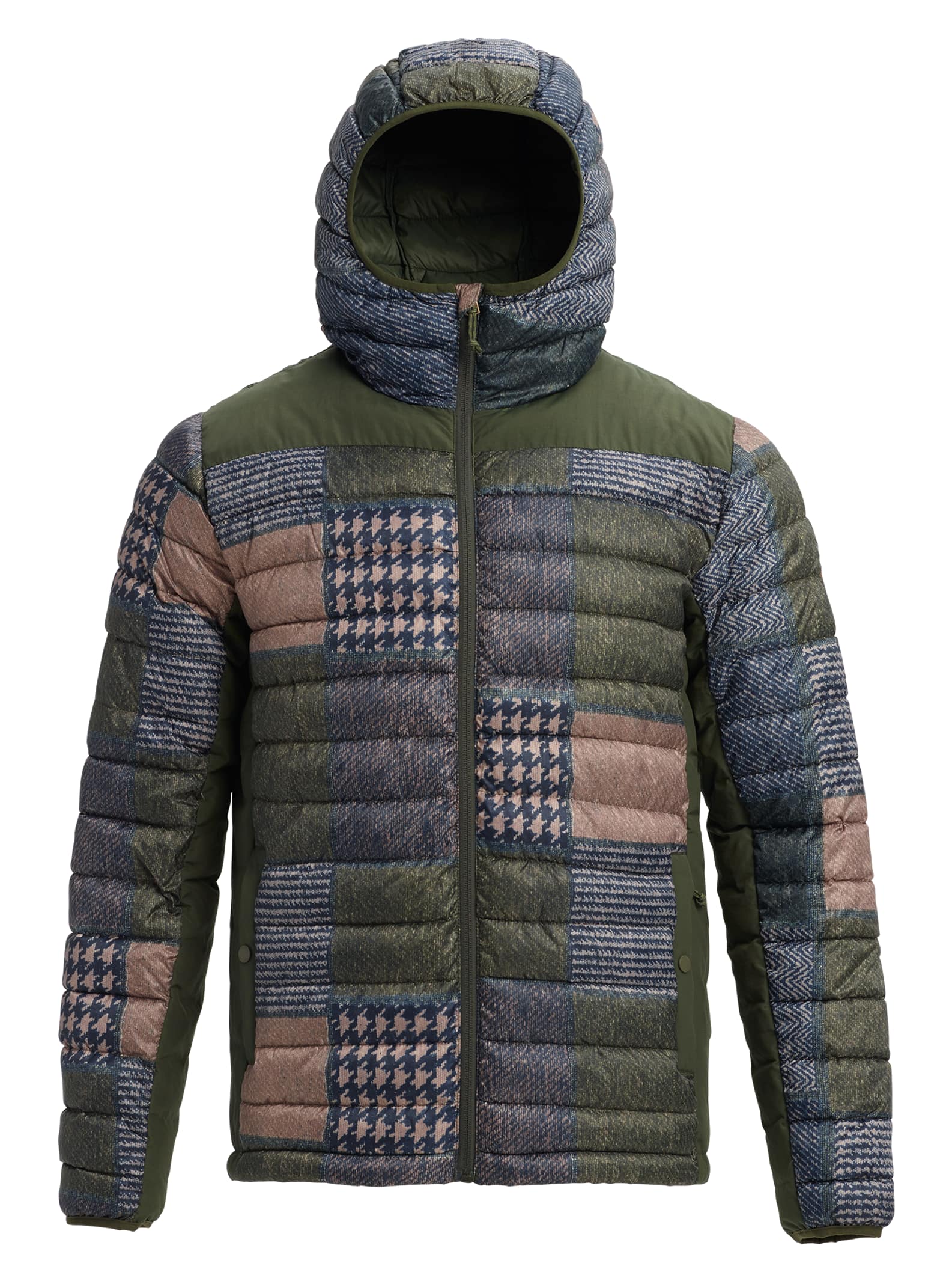 Burton - Veste à capuche avec duvet synthétique Evergreen homme, Patchwork / Forest Night, L