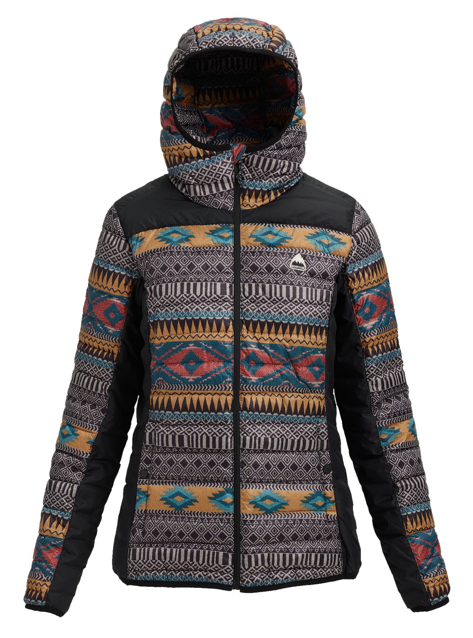 Burton – Veste femme à capuche en duvet synthétique Evergreen, Tahoe Freya Weave / True Black, M