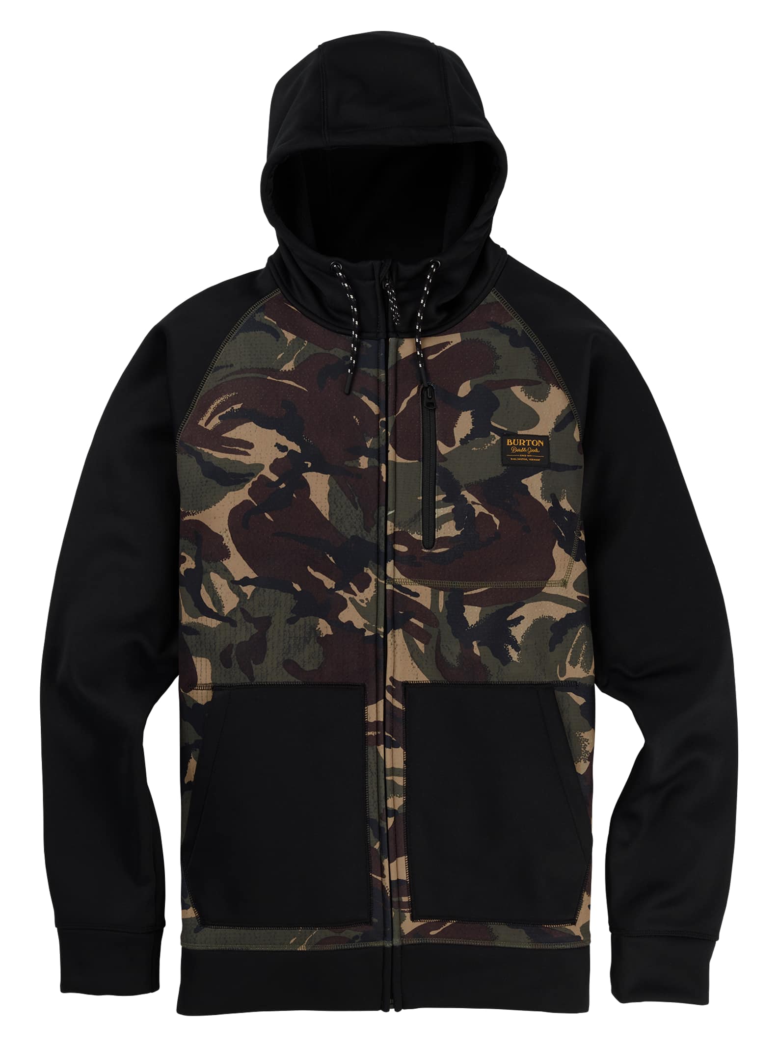 Burton - Sweat à capuche zippé à coutures collées Crown homme, Seersucker Camo / True Black, L