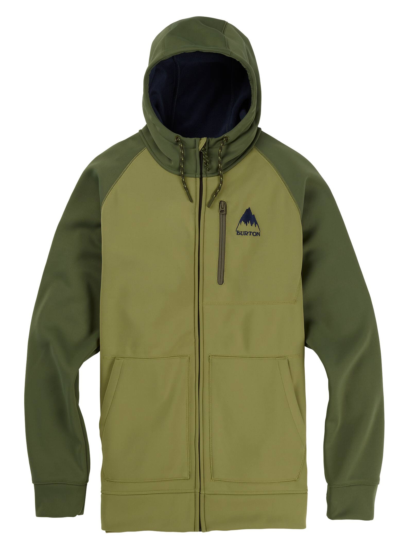 Burton - Sweat à capuche zippé à coutures collées Crown homme, Mosstone / Clover, L