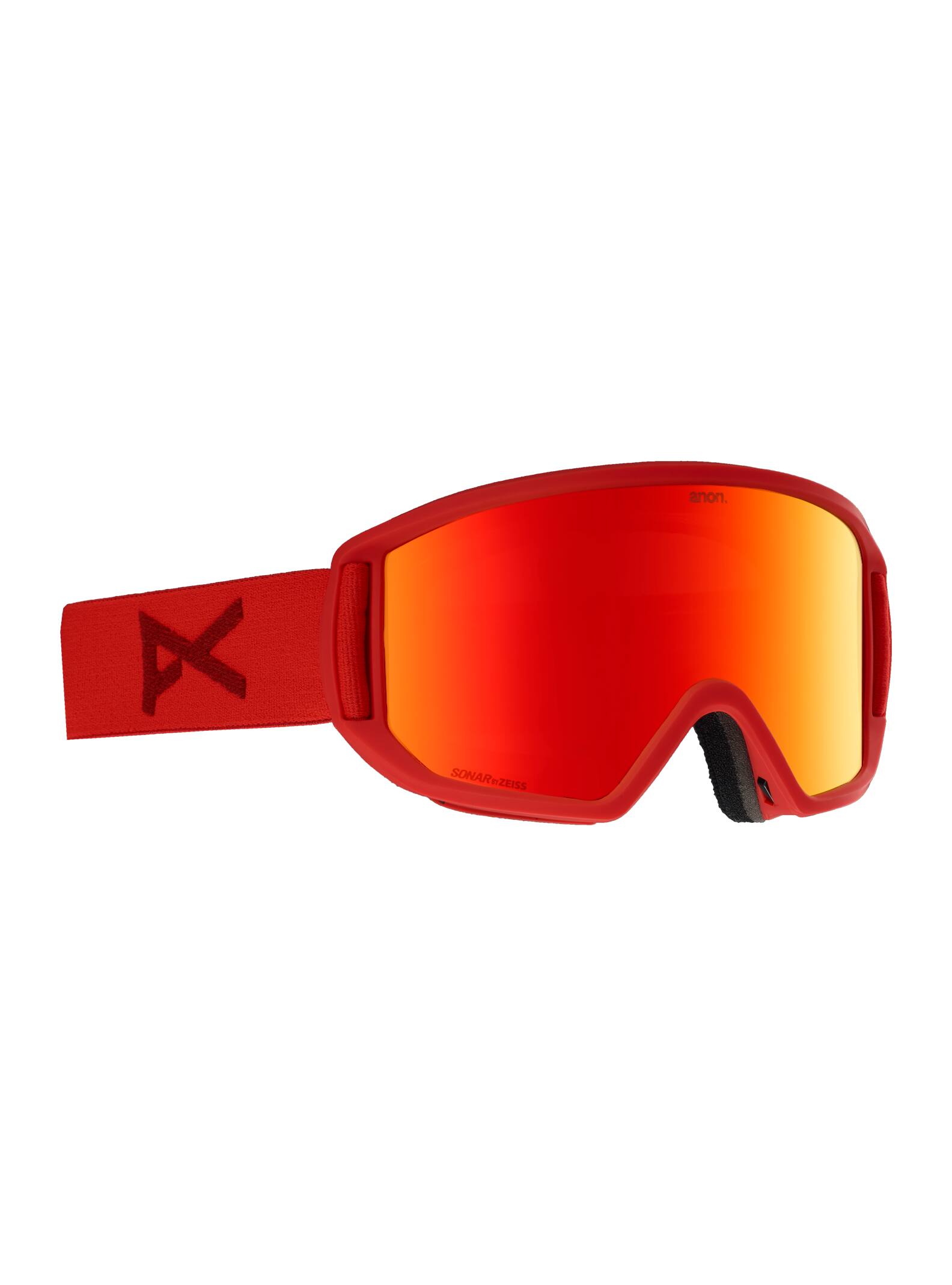 Anon - Masque Relapse homme + écran de rechange, Frame: Red, Lens: SONAR Red by Zeiss, Spare Lens: A