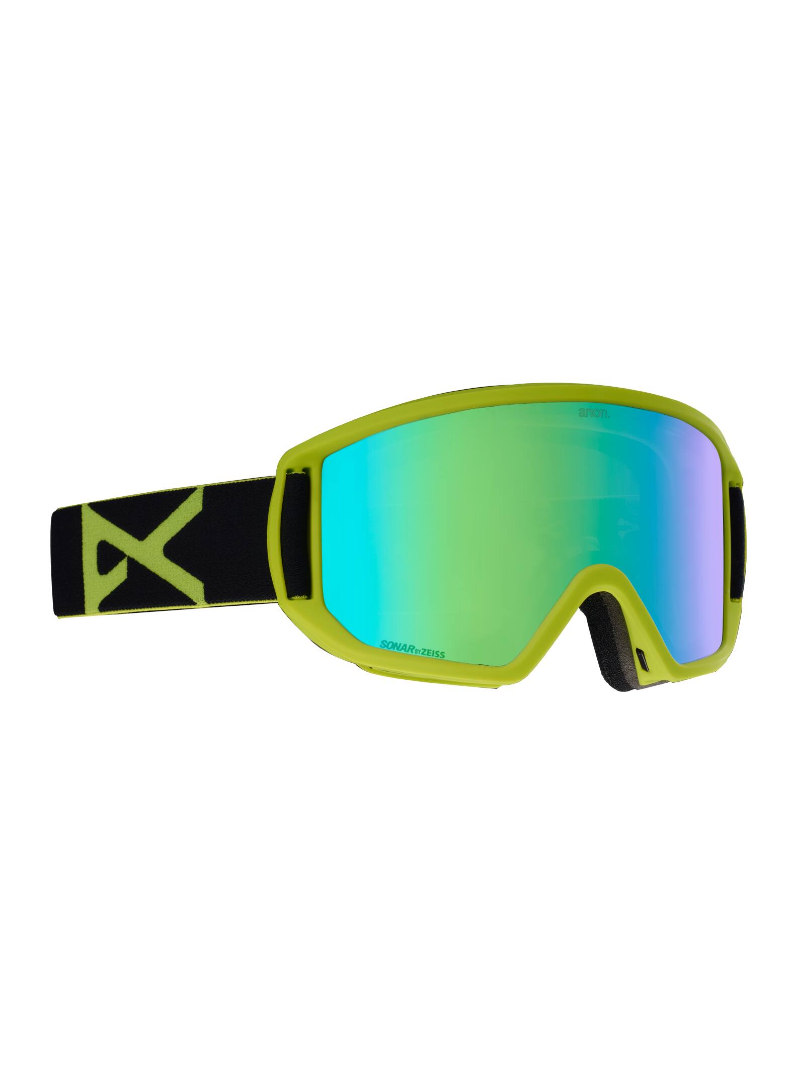 Anon - Masque Relapse + écran de rechange + masque facial MFI homme, Frame: Black Green, Lens: SONAR