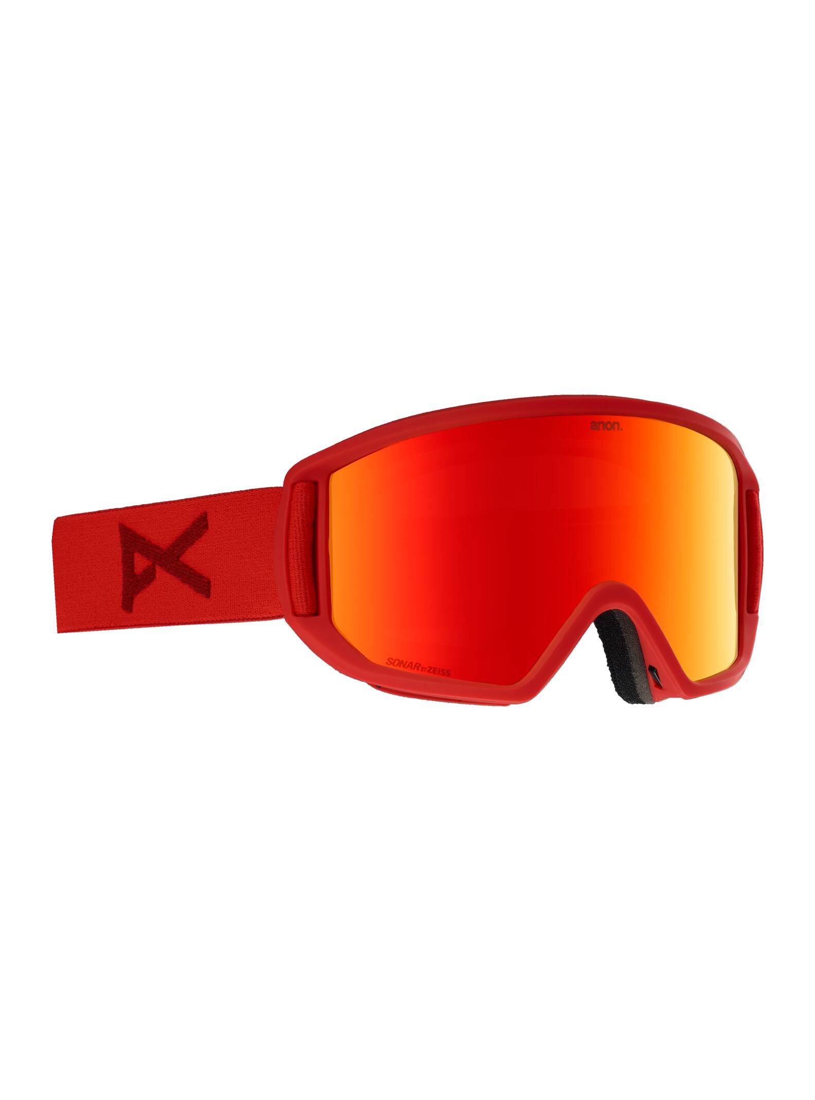 Anon - Masque Relapse + écran de rechange + masque facial MFI homme, Frame: Red, Lens: SONAR Red by