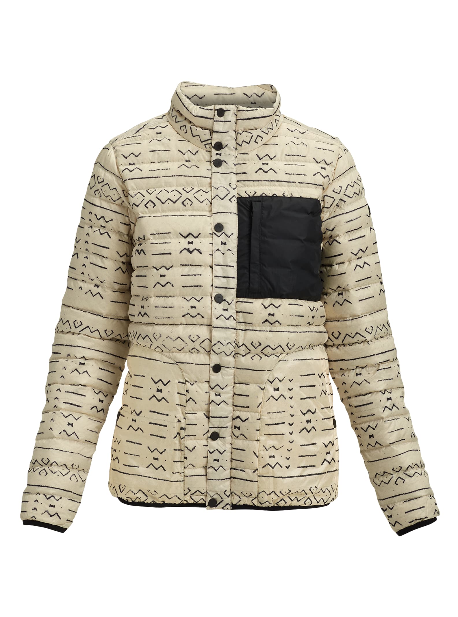 Burton - Veste à col en duvet Evergreen femme, Canvas Bogolanfini / True Black, L