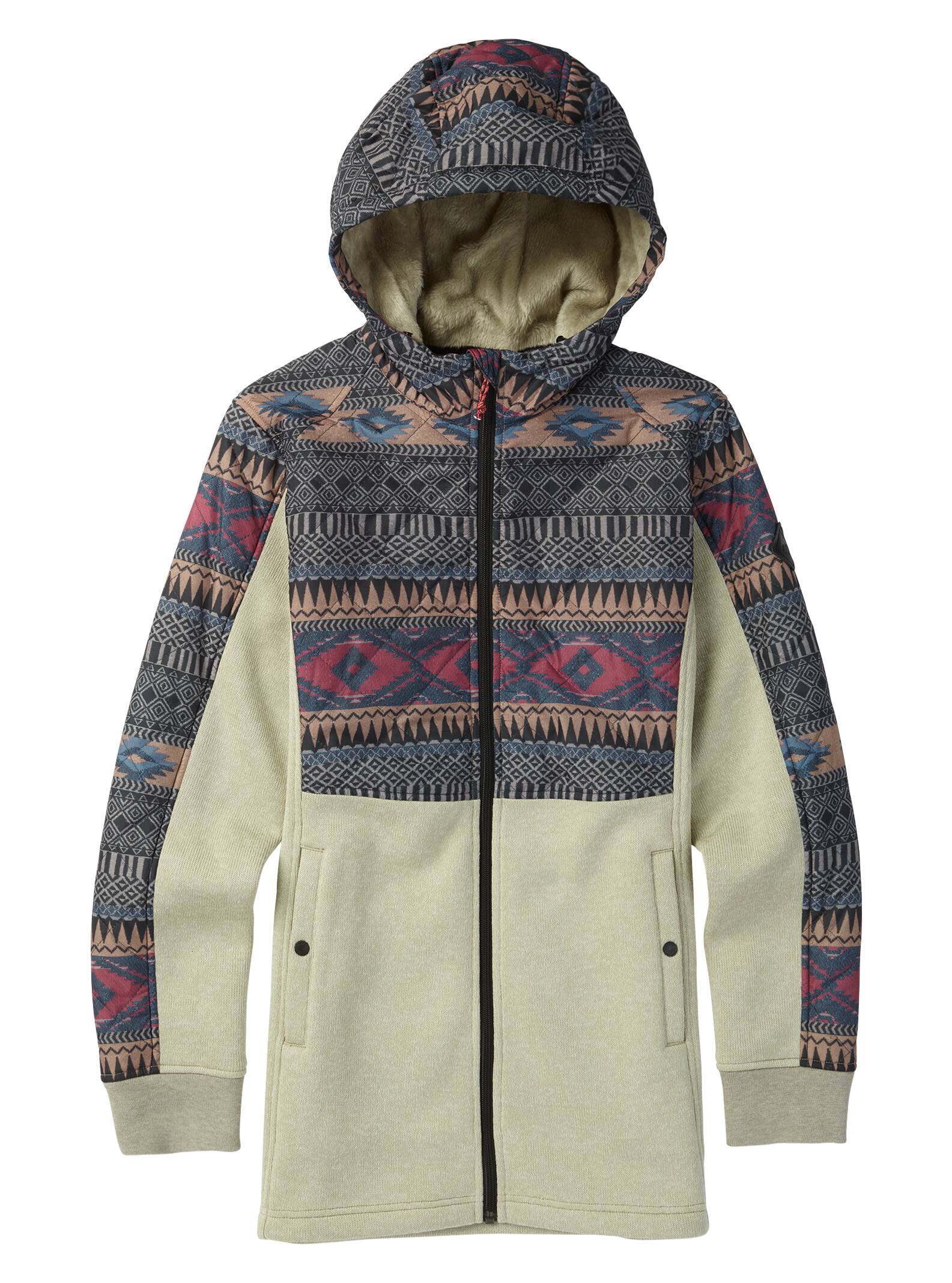 Burton - Sweat à capuche zippé Embry femme, Tahoe Freya Weave / Pelican Heather, L